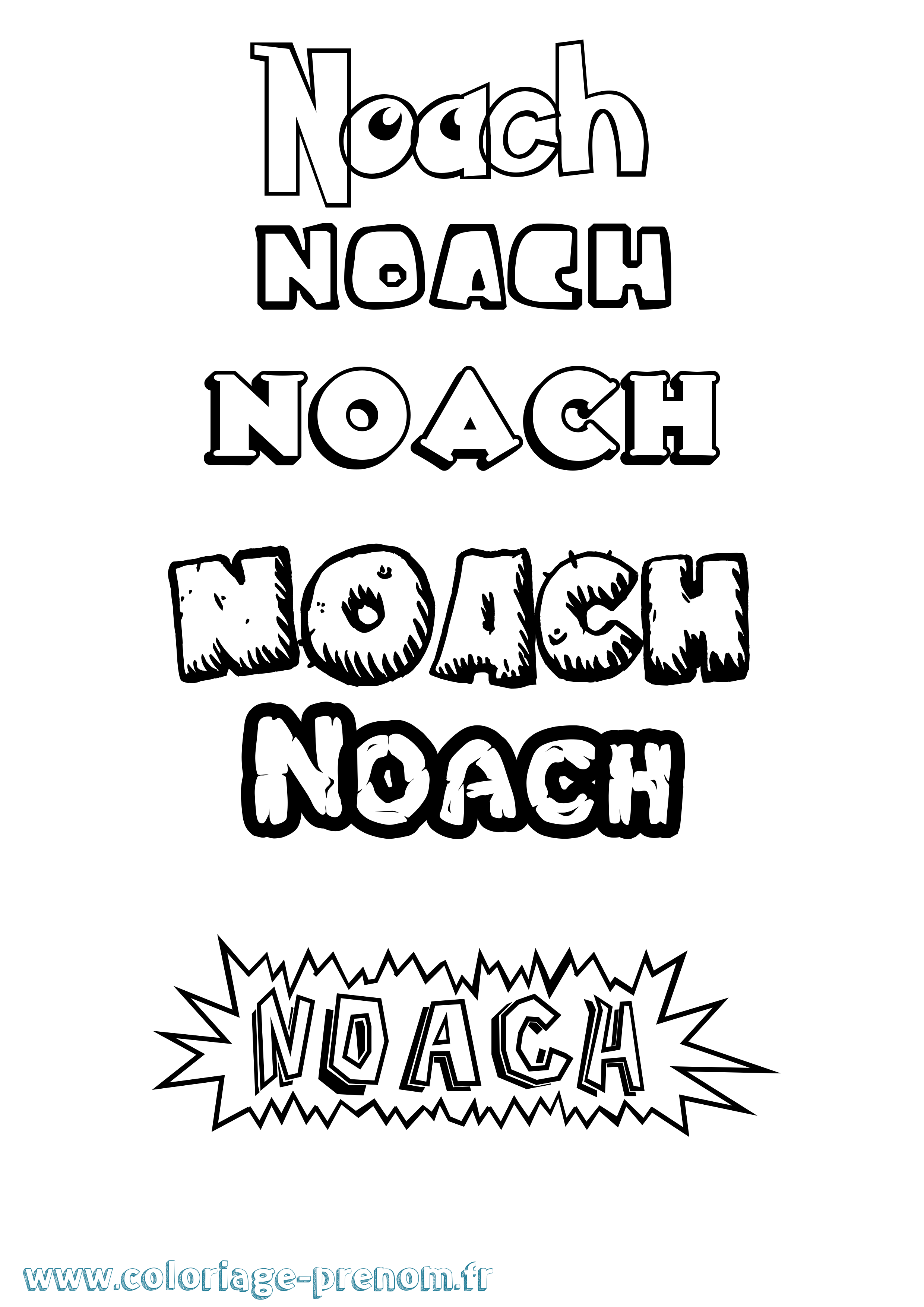 Coloriage Noach Dessin Animé Coloriage prénom Noach Dessin Animé