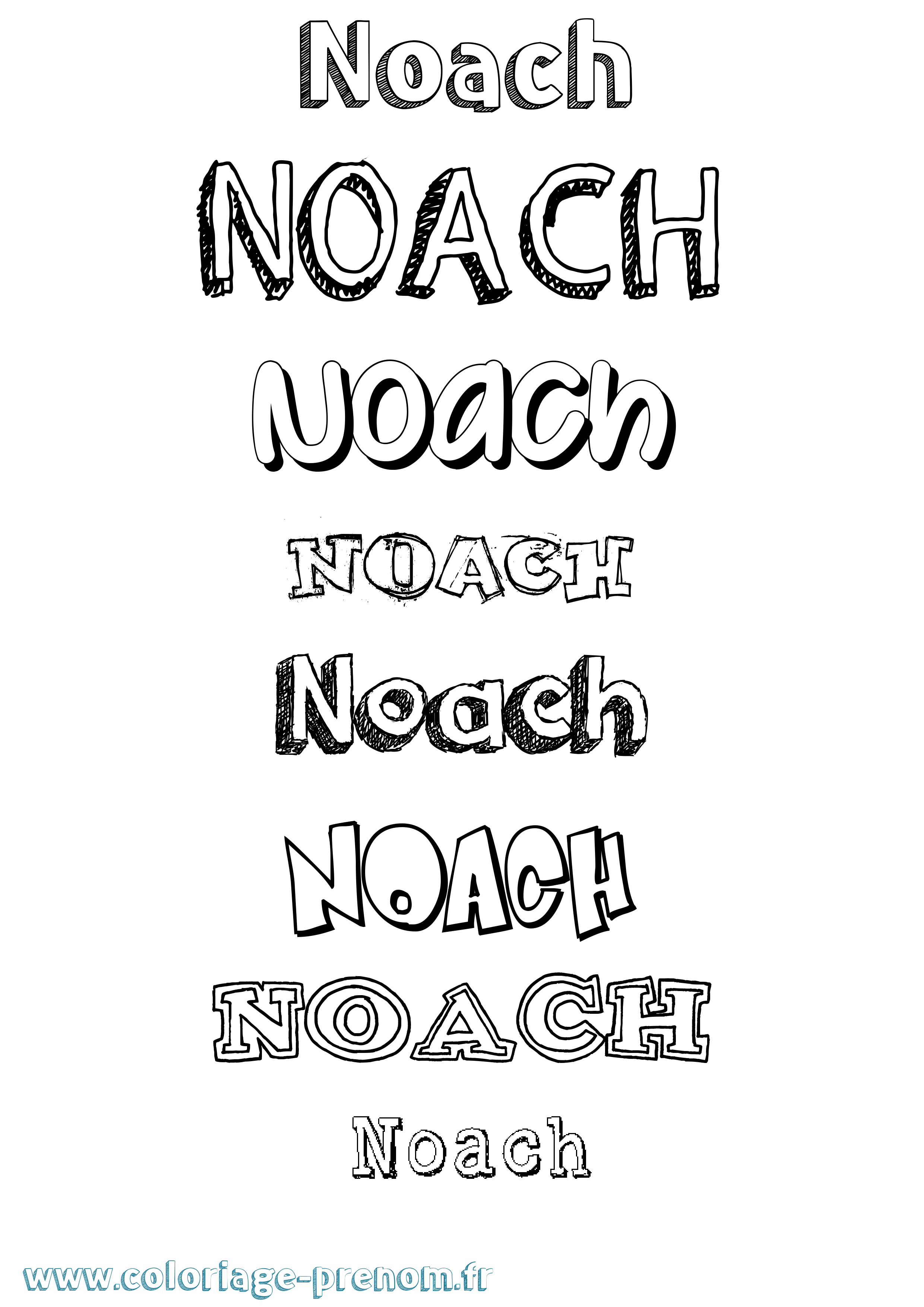 Coloriage Noach Dessiné Coloriage prénom Noach Dessiné