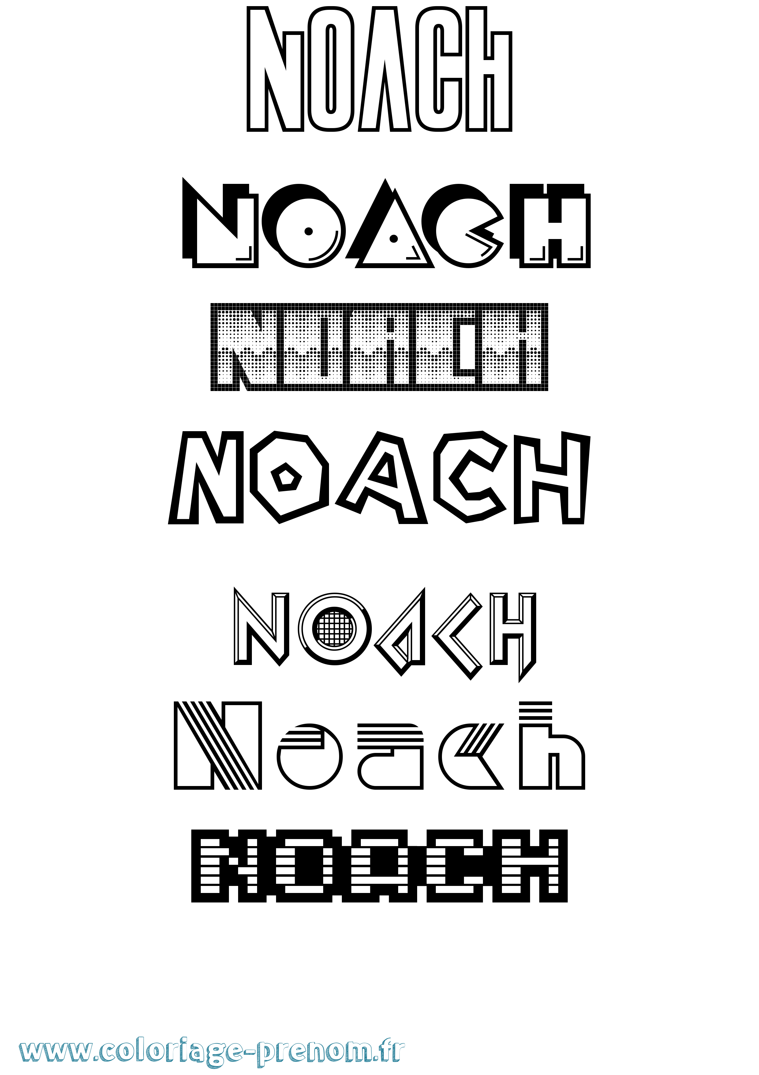 Coloriage Noach Jeux Vidéos Coloriage prénom Noach Jeux Vidéos