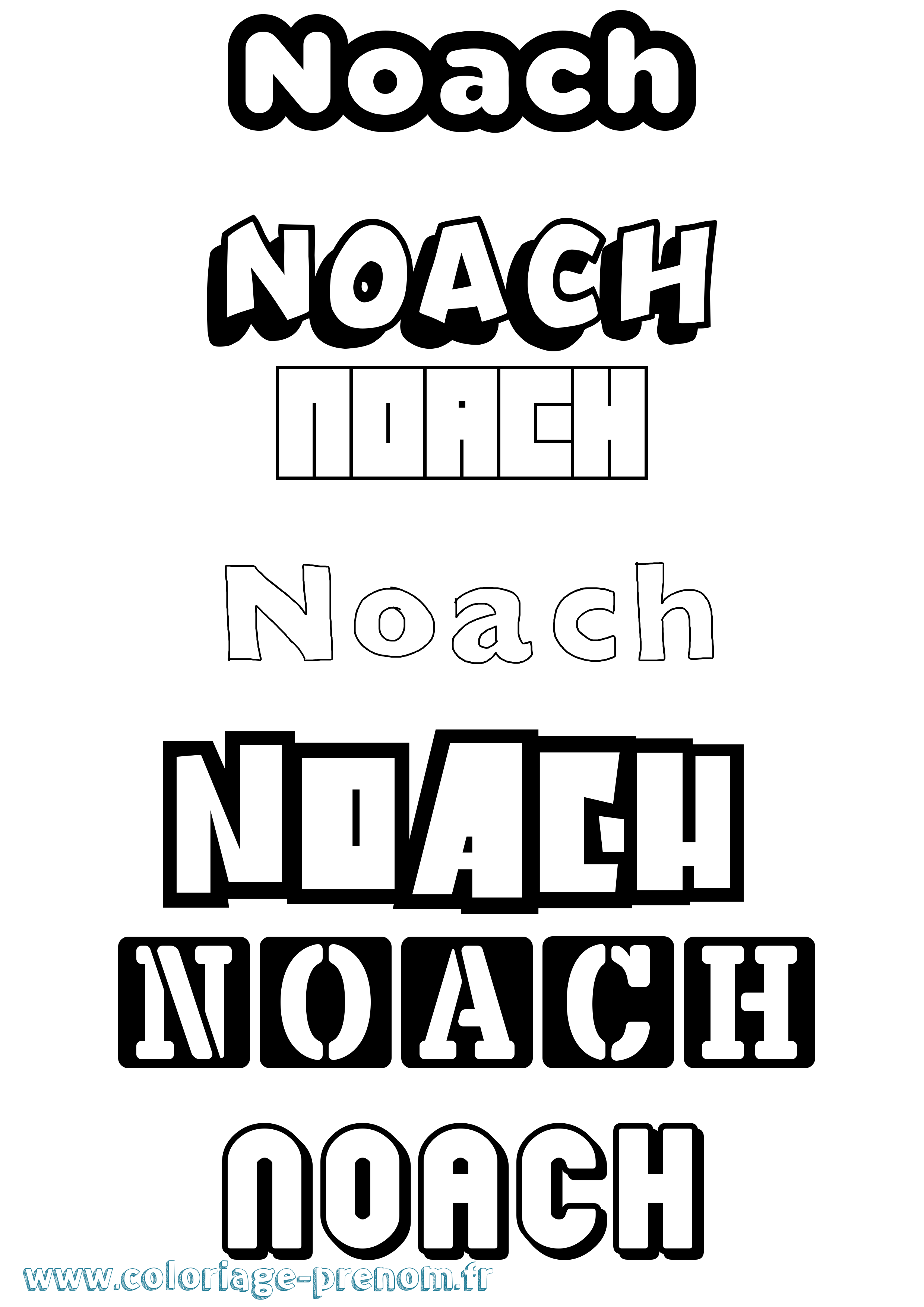 Coloriage Noach Simple Coloriage prénom Noach Simple