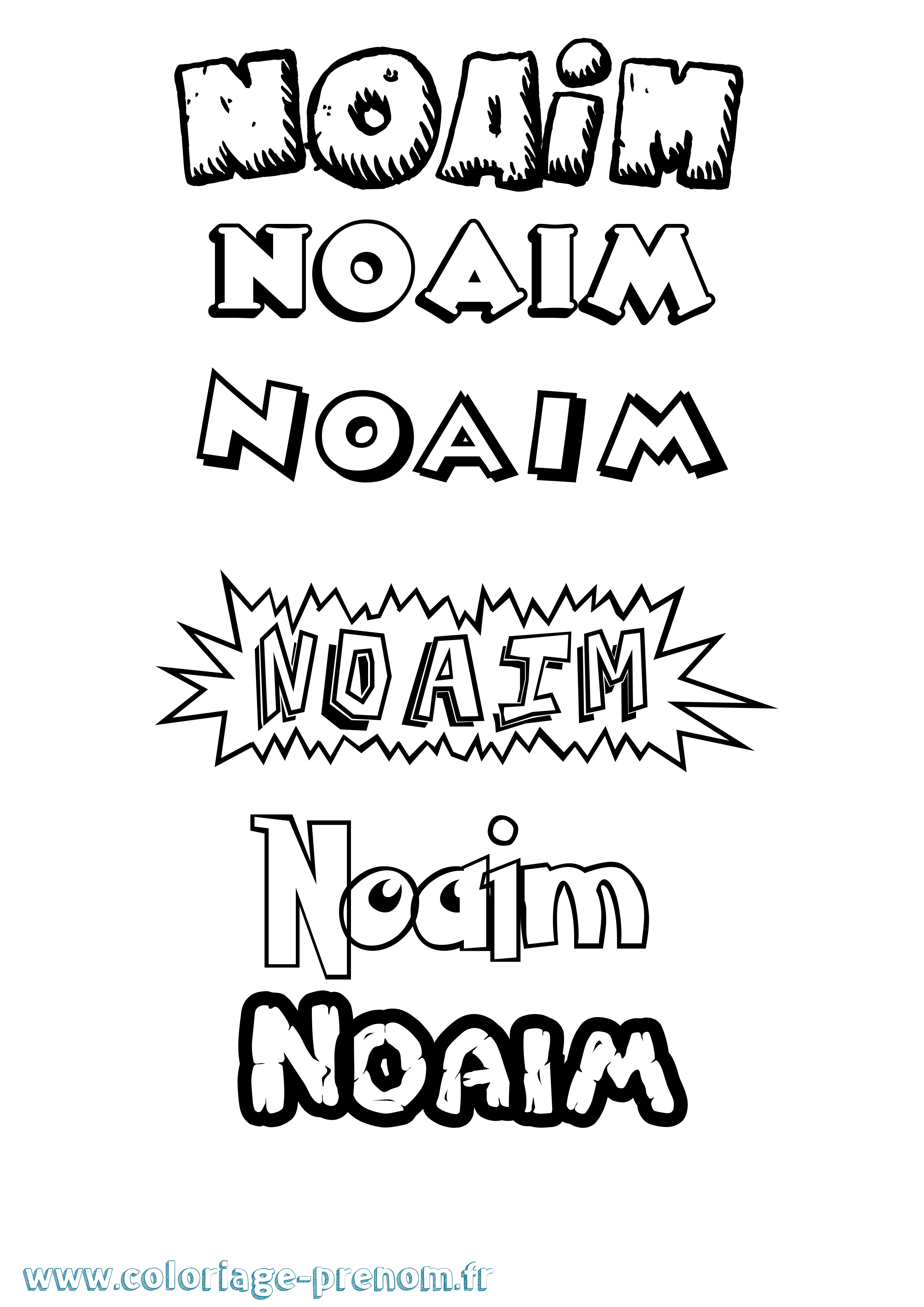 Coloriage Noaim Dessin Animé Coloriage prénom Noaim Dessin Animé