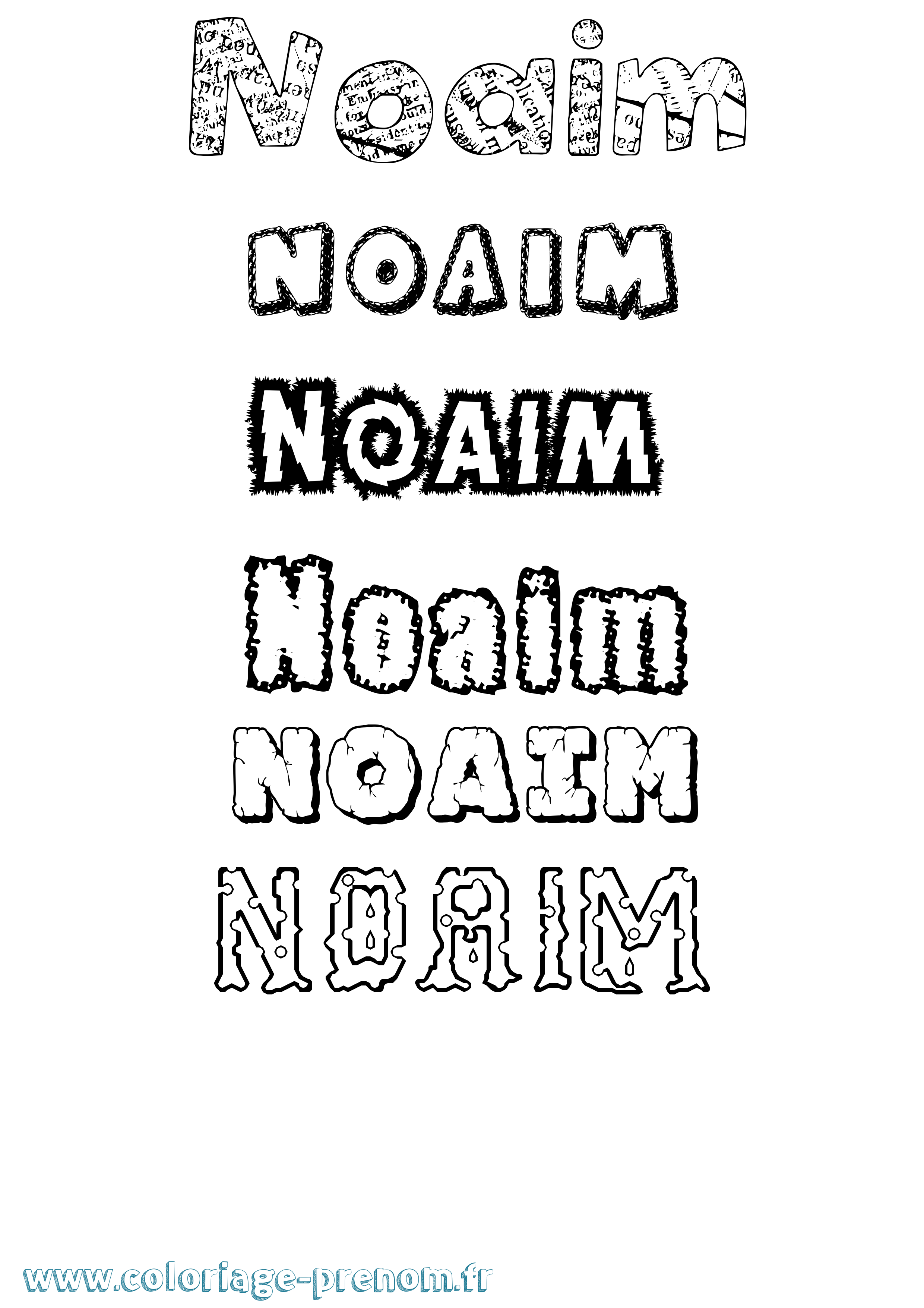 Coloriage Noaim Destructuré Coloriage prénom Noaim Destructuré