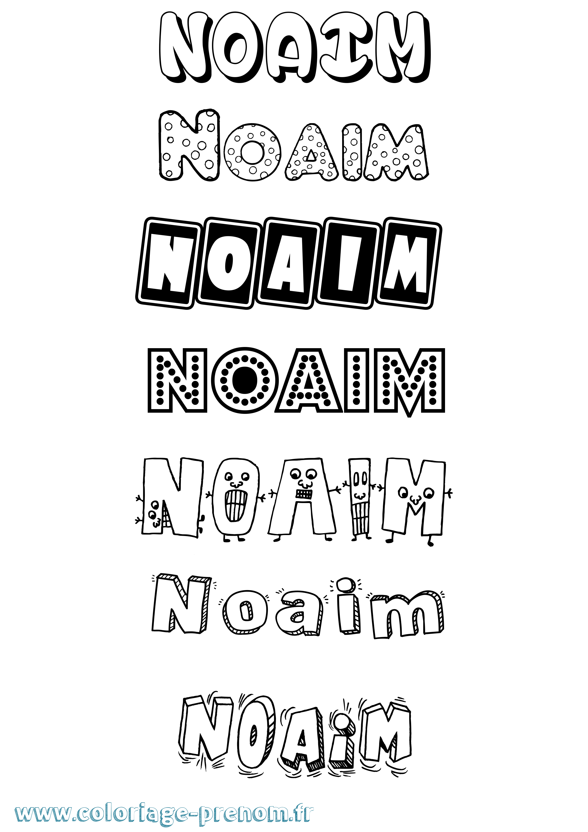 Coloriage Noaim Fun Coloriage prénom Noaim Fun