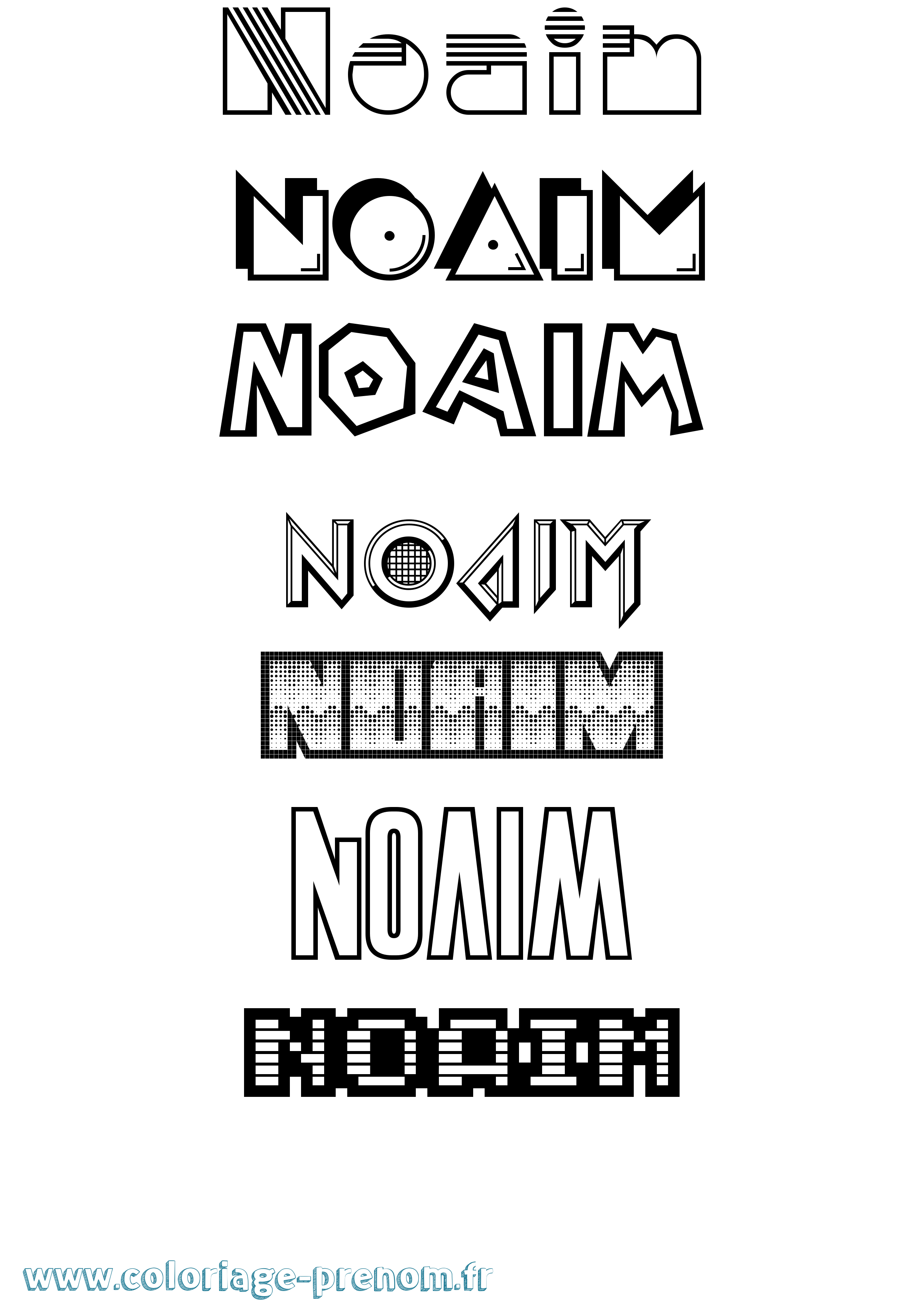 Coloriage Noaim Jeux Vidéos Coloriage prénom Noaim Jeux Vidéos