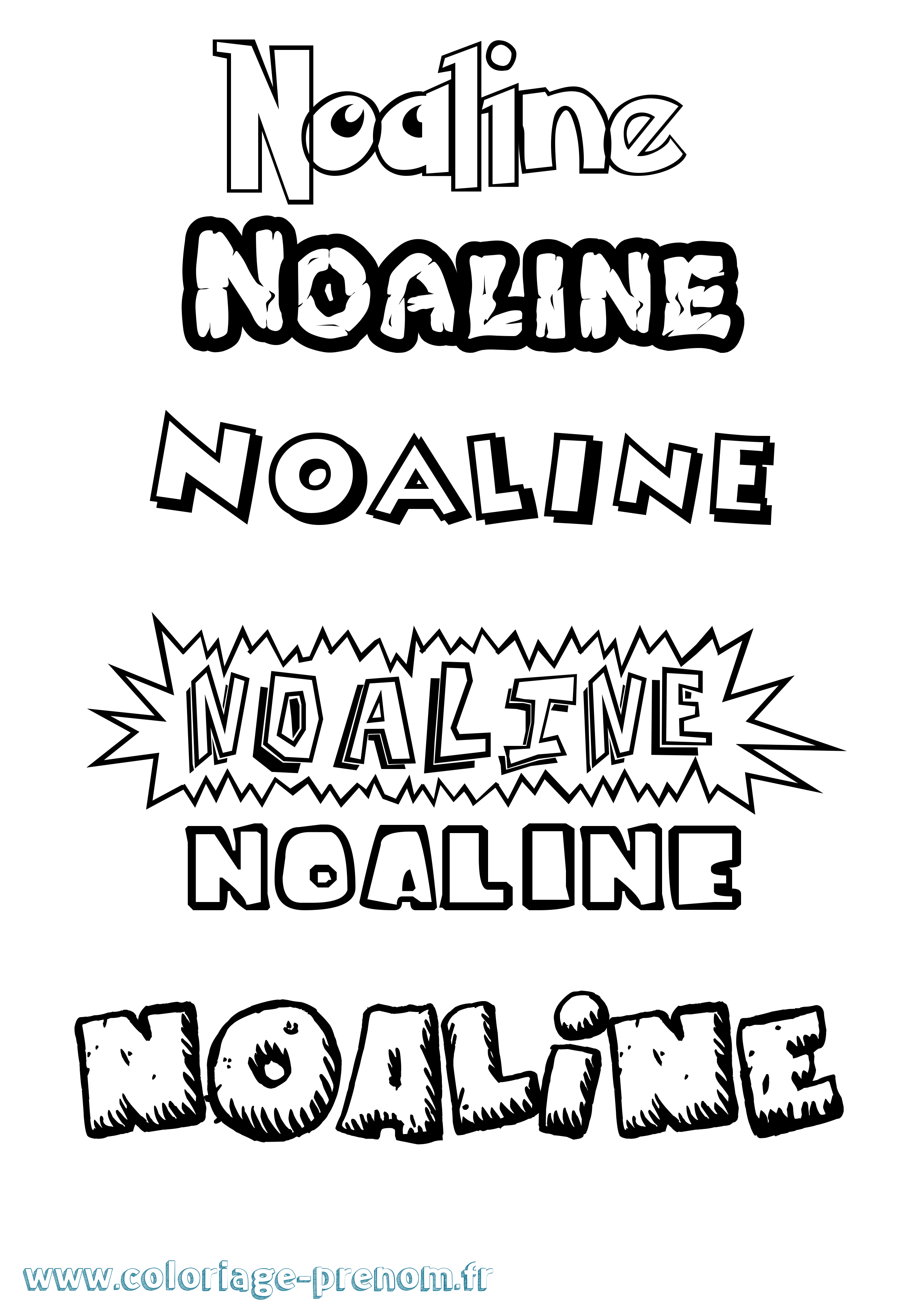 Coloriage Noaline Dessin Animé Coloriage prénom Noaline Dessin Animé