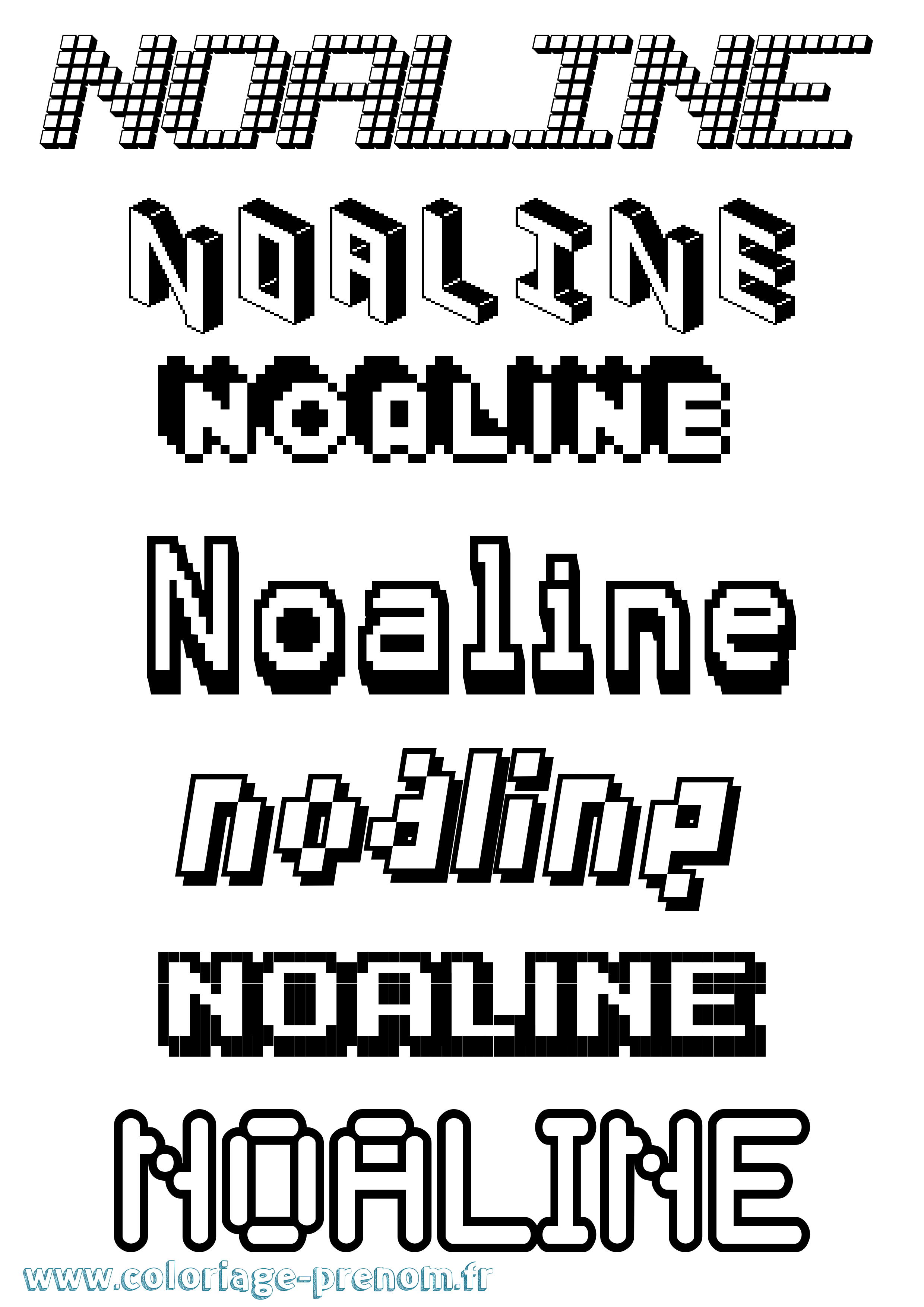 Coloriage Noaline Pixel Coloriage prénom Noaline Pixel