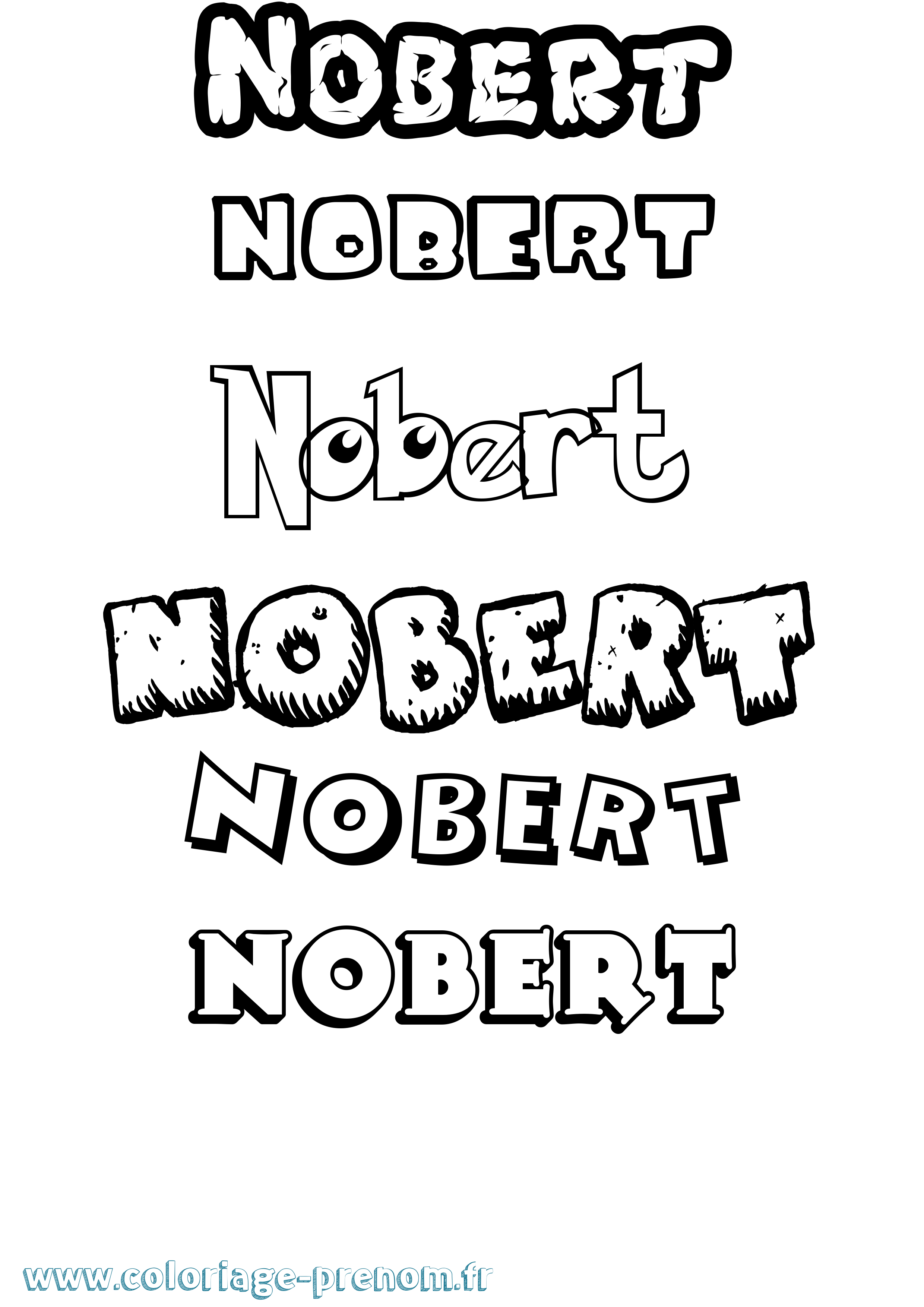 Coloriage Nobert Dessin Animé Coloriage prénom Nobert Dessin Animé
