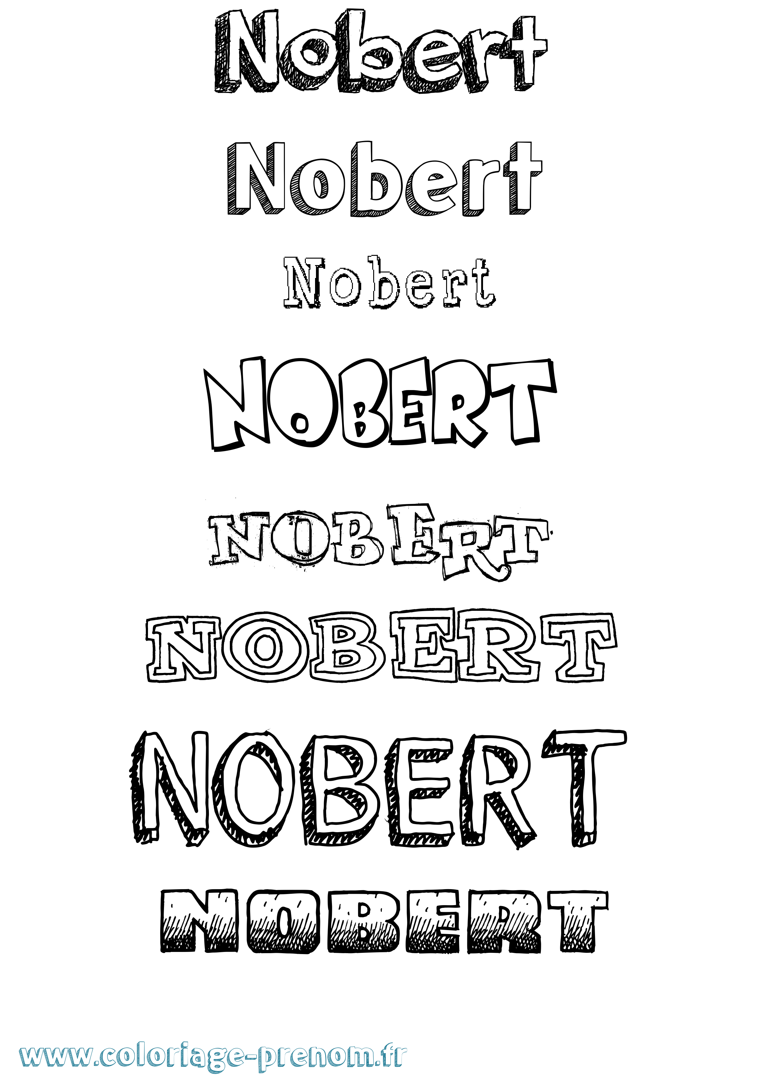 Coloriage Nobert Dessiné Coloriage prénom Nobert Dessiné