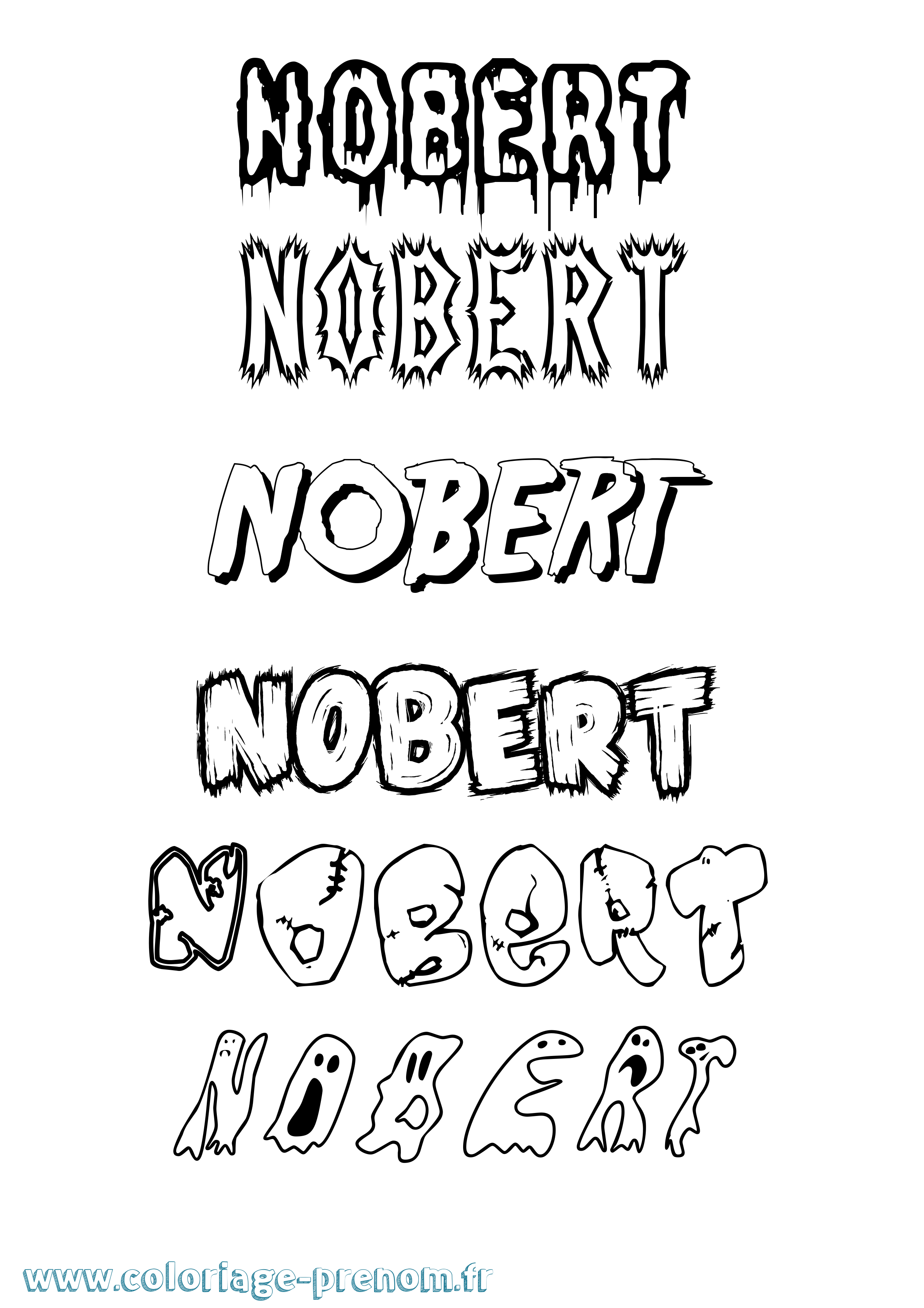 Coloriage Nobert Frisson Coloriage prénom Nobert Frisson