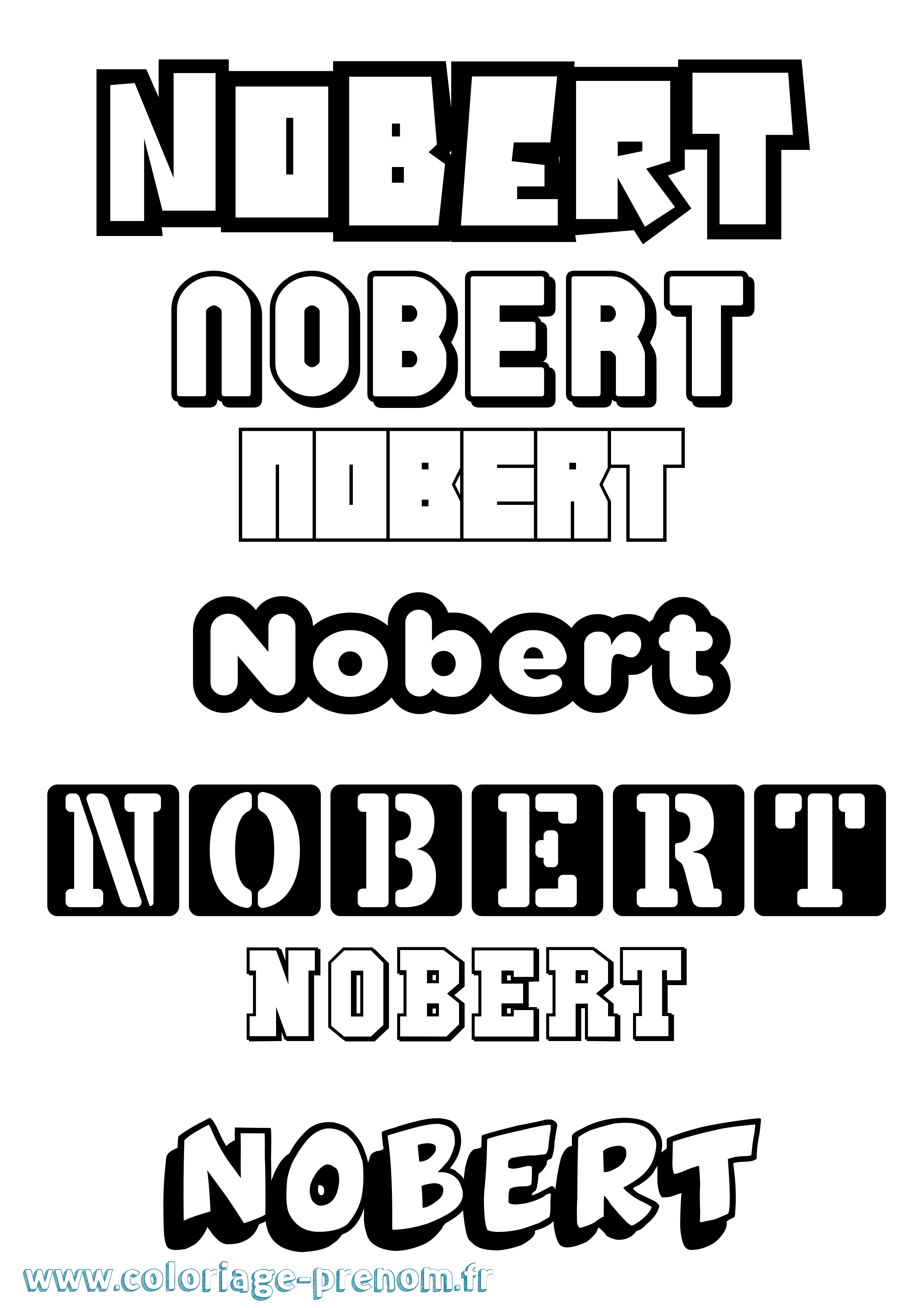 Coloriage Nobert Simple Coloriage prénom Nobert Simple