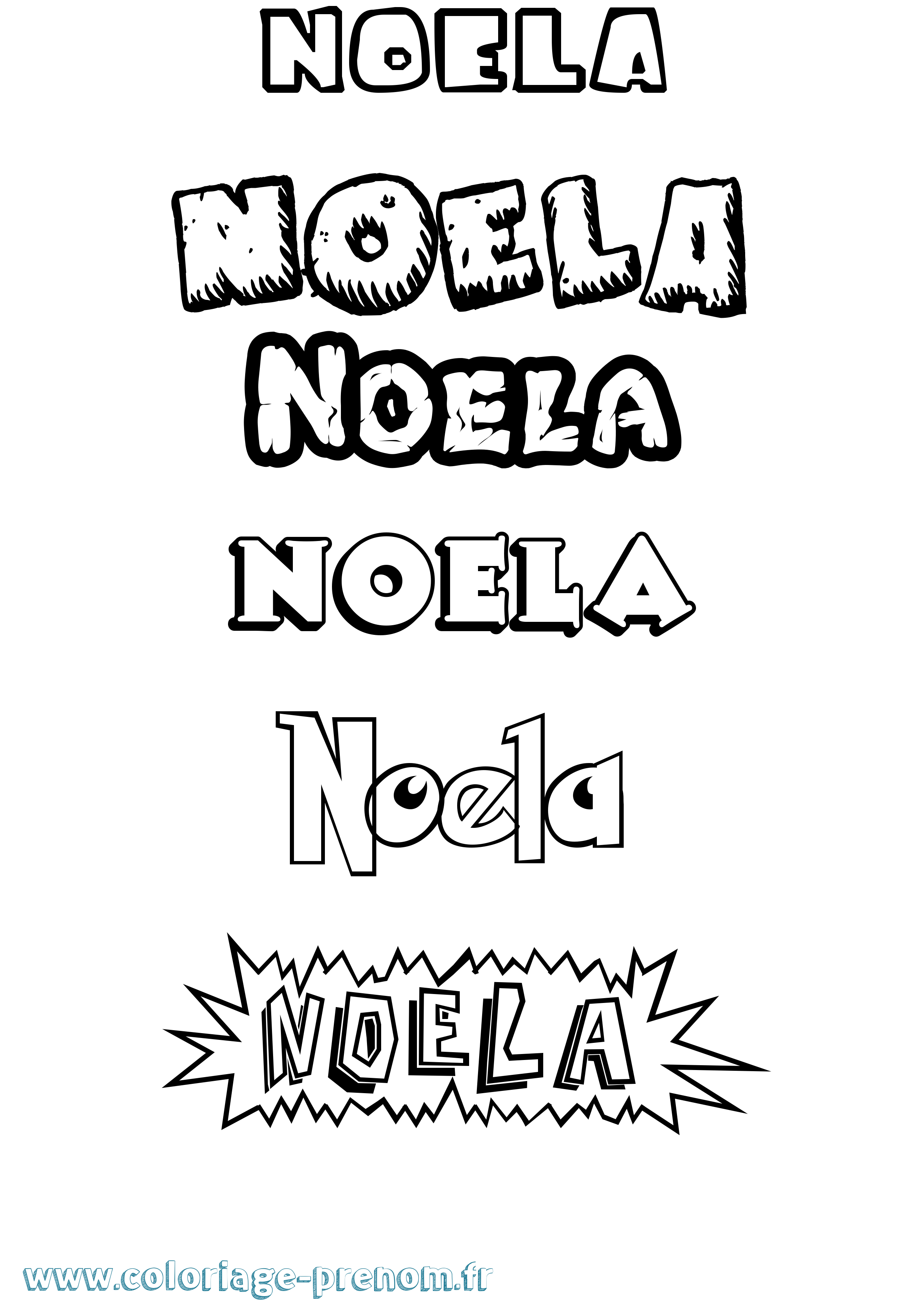 Coloriage Noela Dessin Animé Coloriage prénom Noela Dessin Animé