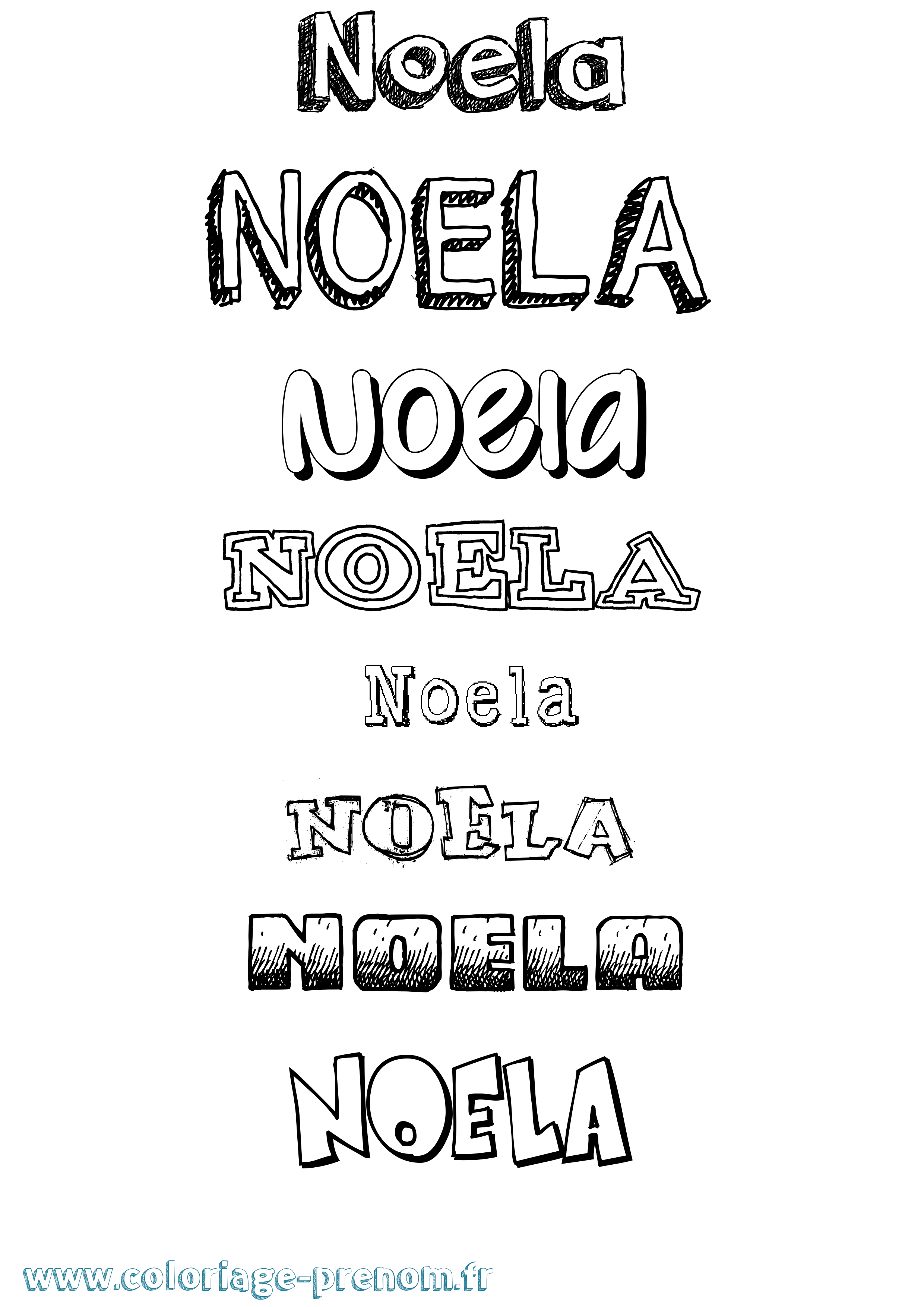 Coloriage Noela Dessiné Coloriage prénom Noela Dessiné