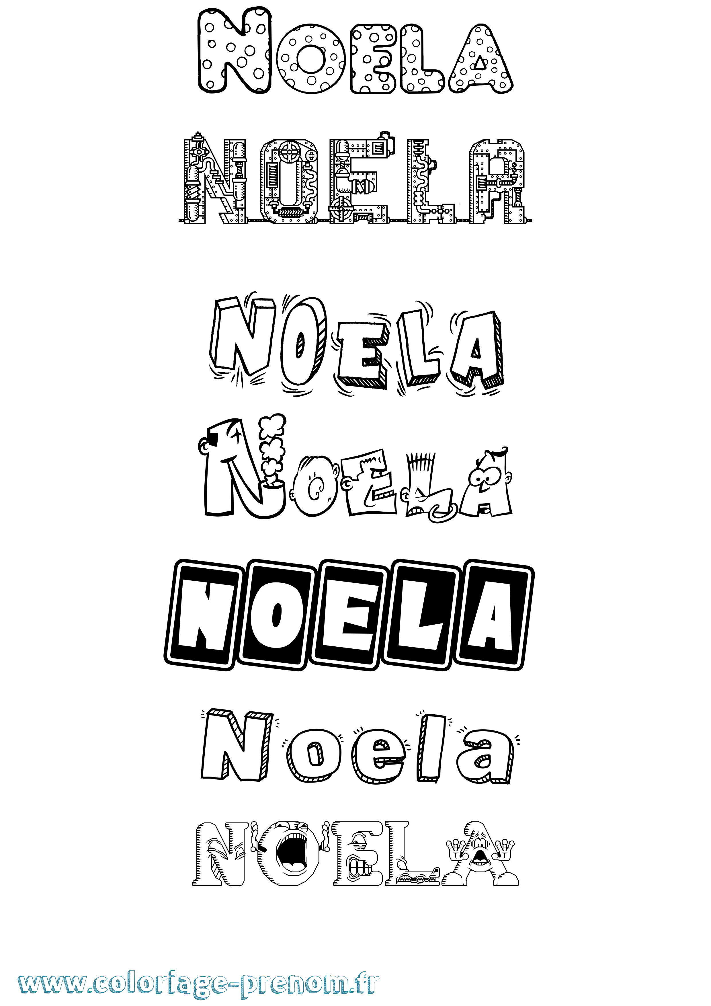 Coloriage Noela Fun Coloriage prénom Noela Fun