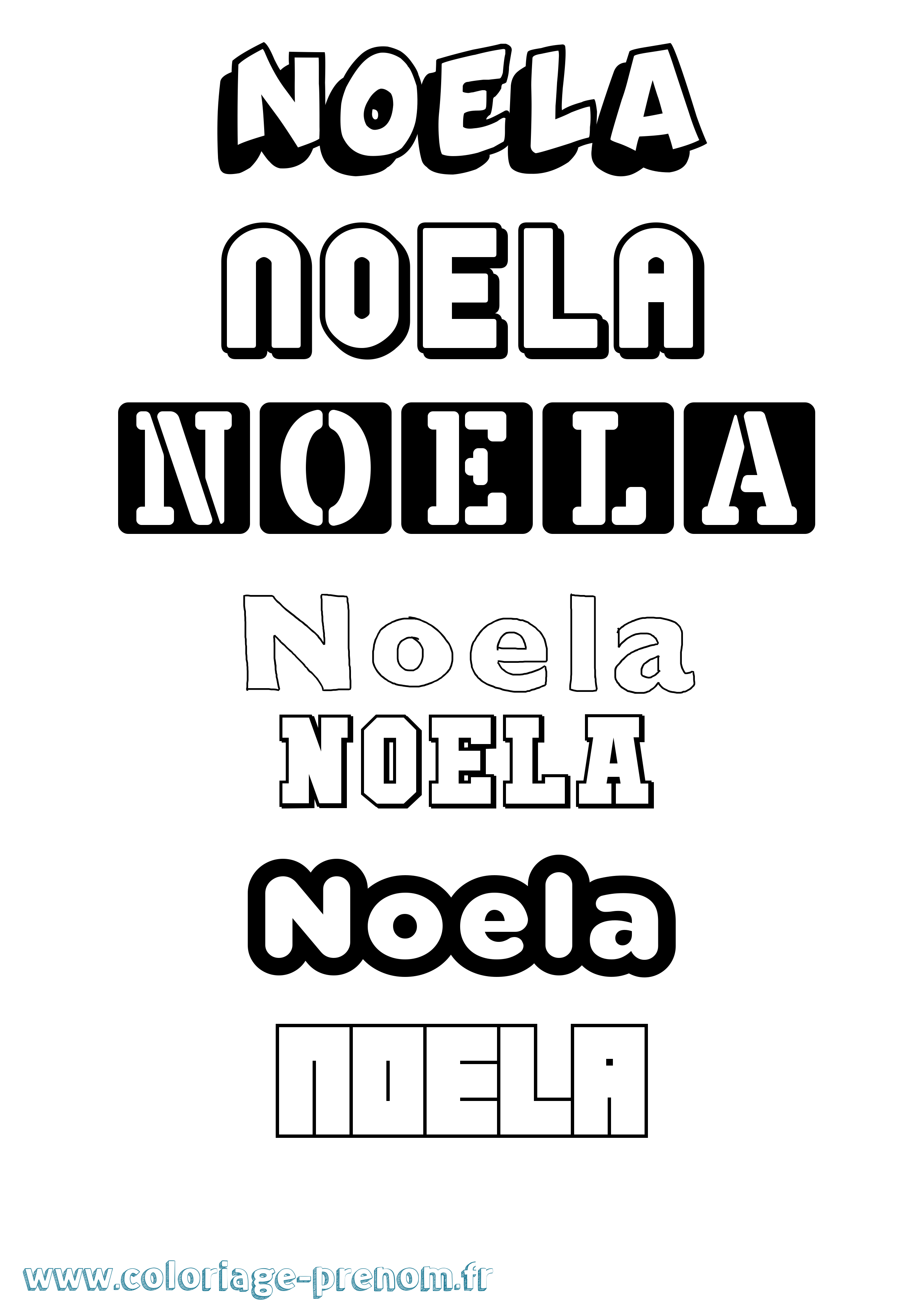 Coloriage Noela Simple Coloriage prénom Noela Simple