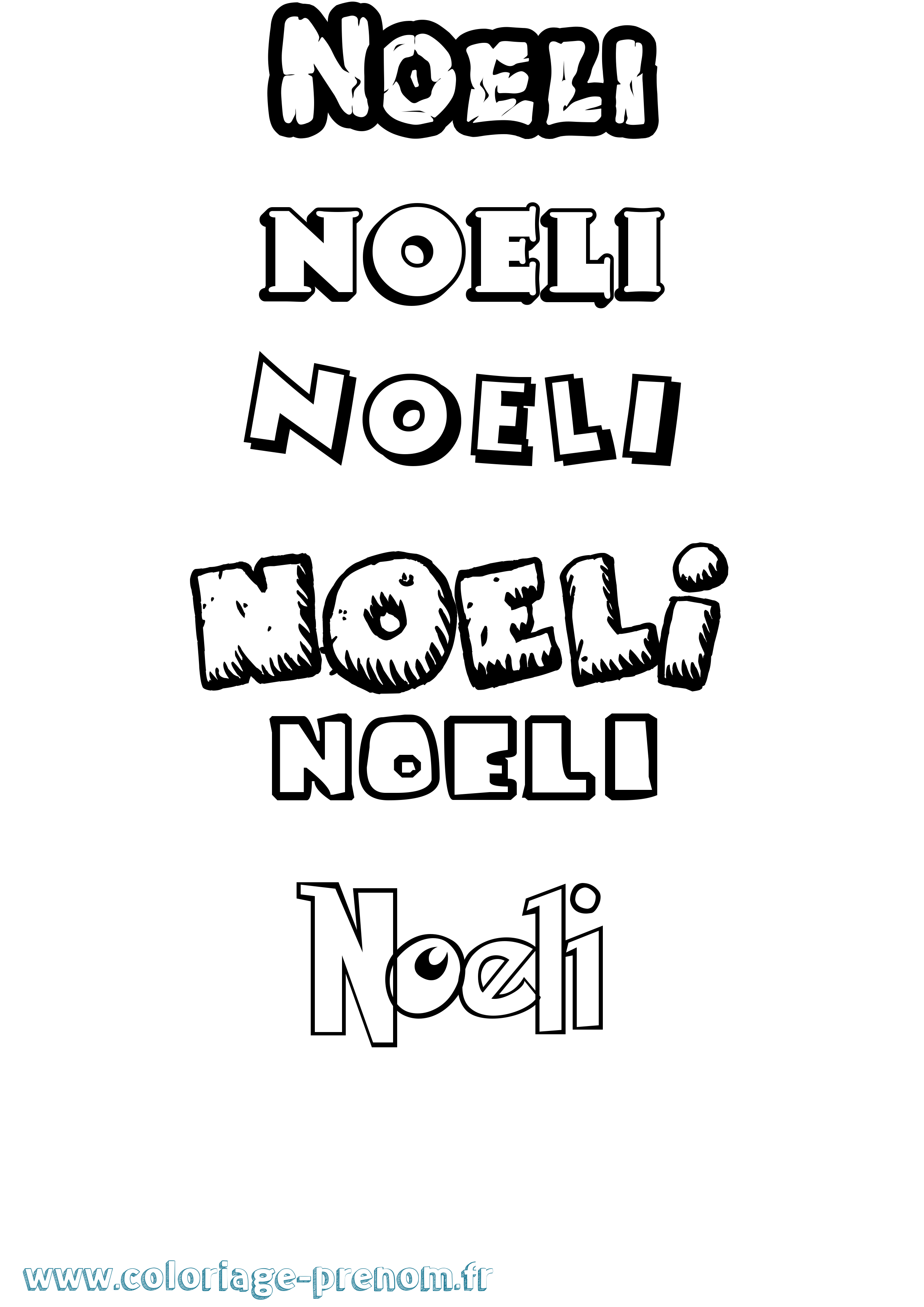 Coloriage Noeli Dessin Animé Coloriage prénom Noeli Dessin Animé