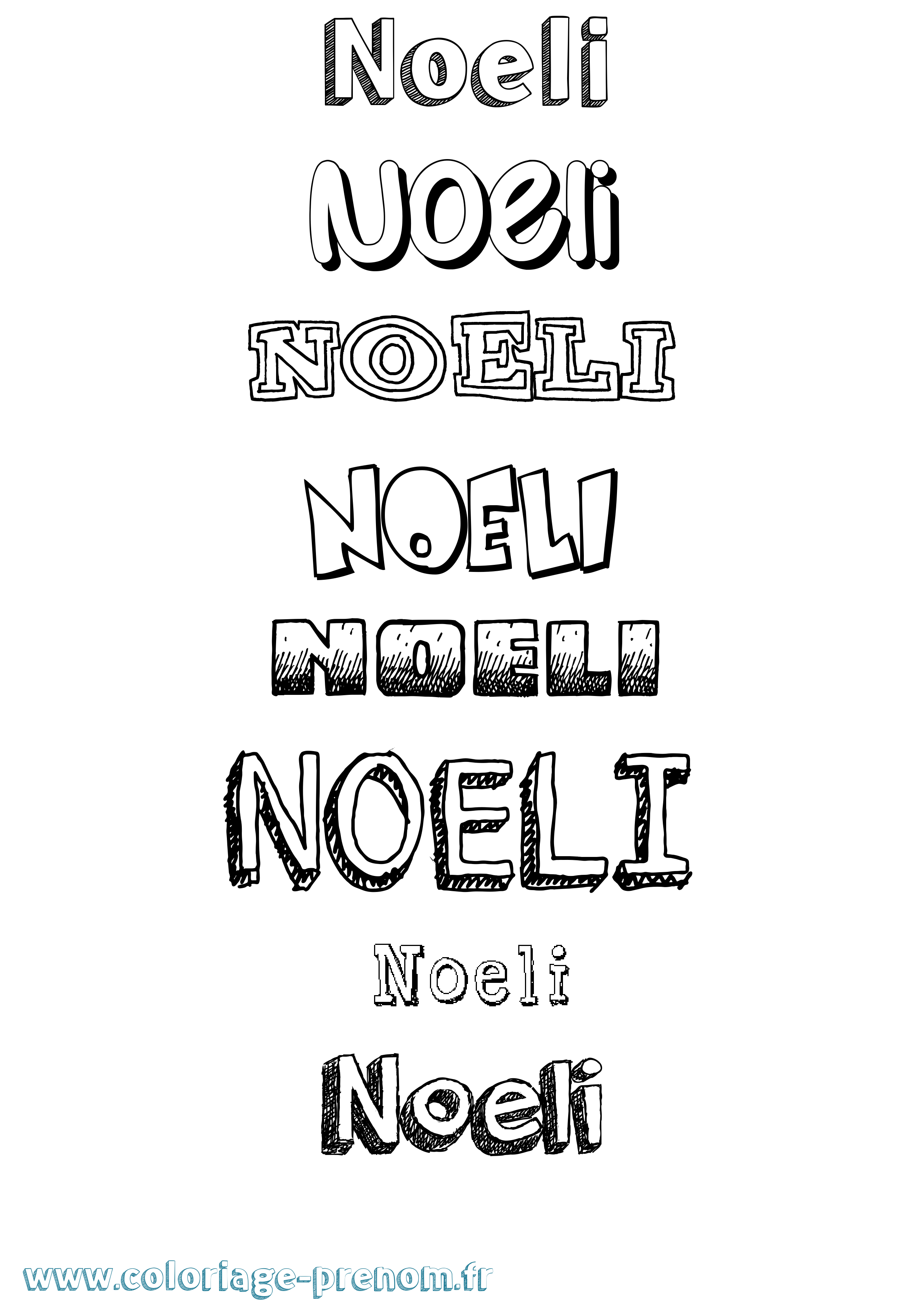 Coloriage Noeli Dessiné Coloriage prénom Noeli Dessiné