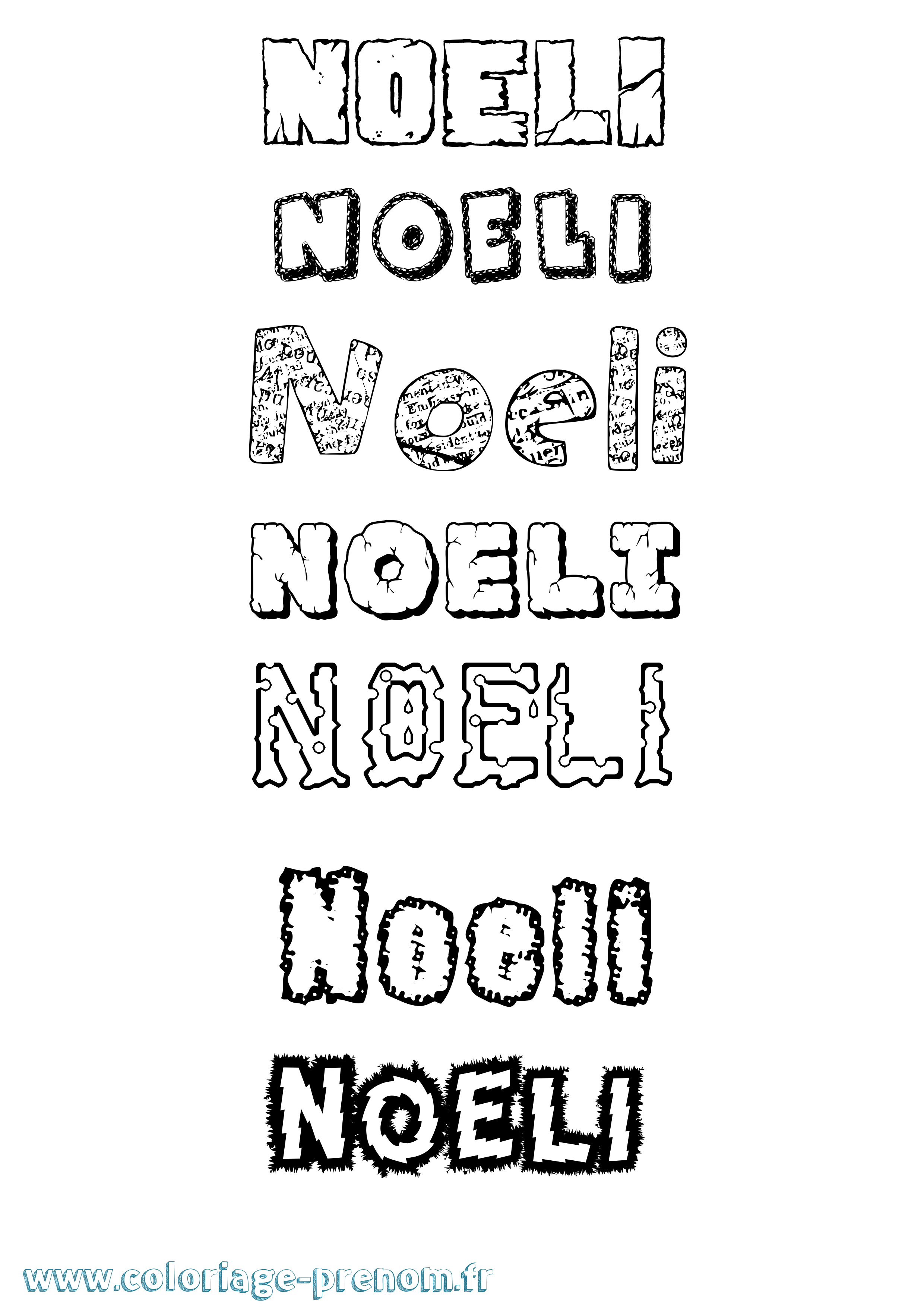 Coloriage Noeli Destructuré Coloriage prénom Noeli Destructuré