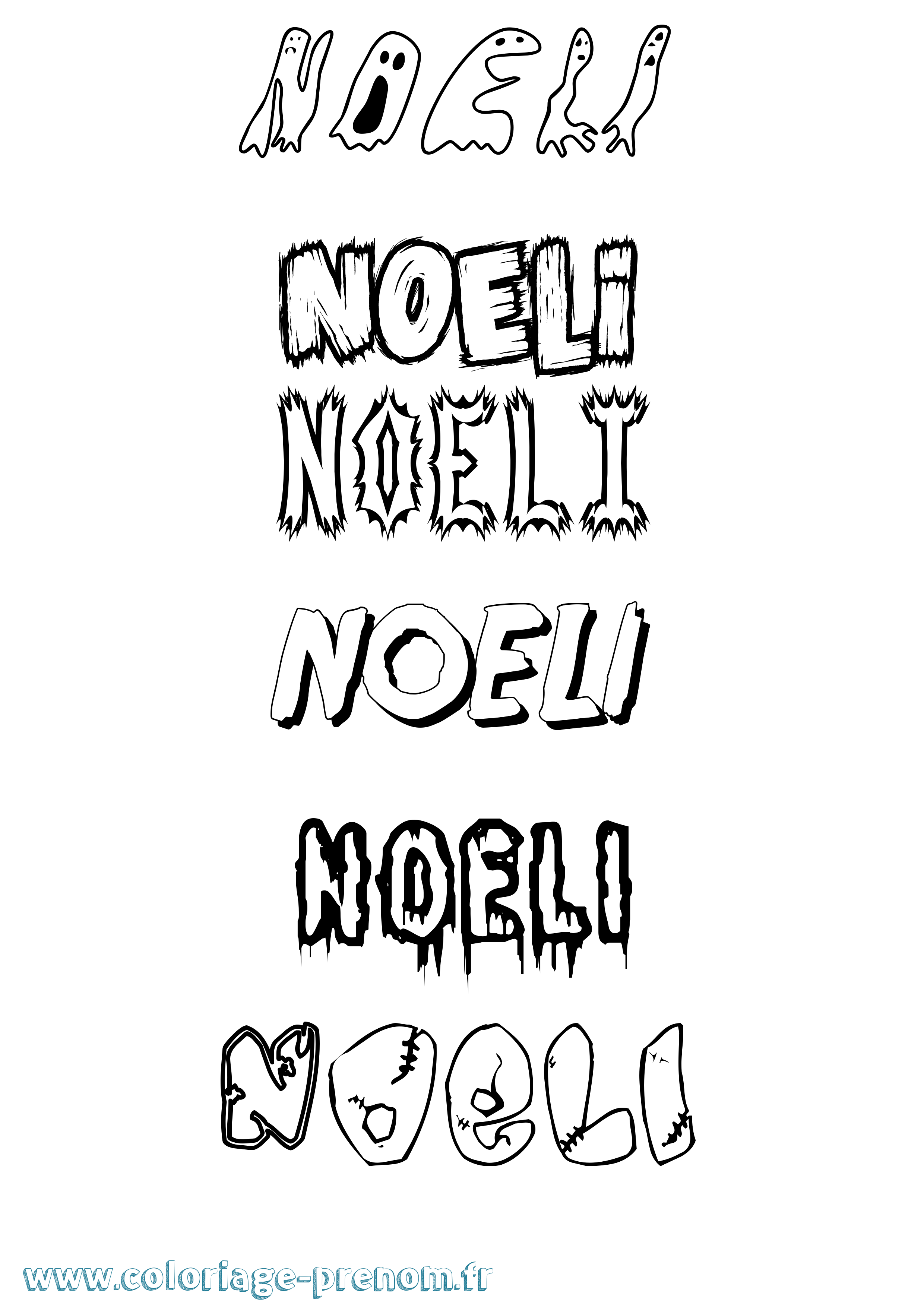 Coloriage Noeli Frisson Coloriage prénom Noeli Frisson