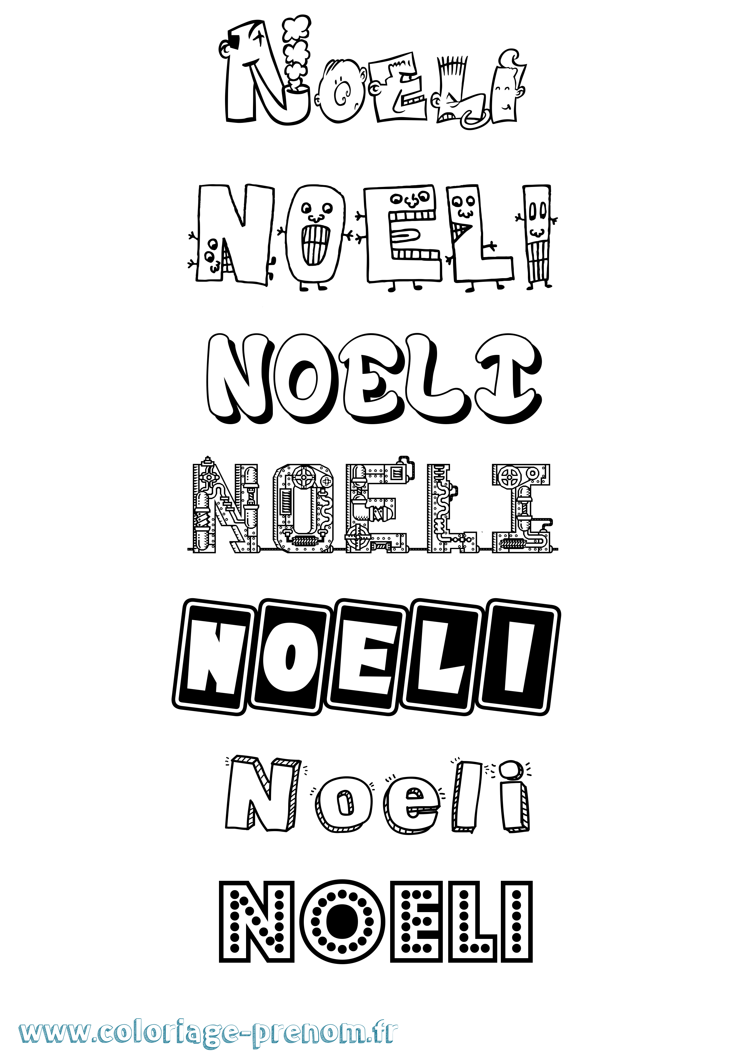Coloriage Noeli Fun Coloriage prénom Noeli Fun