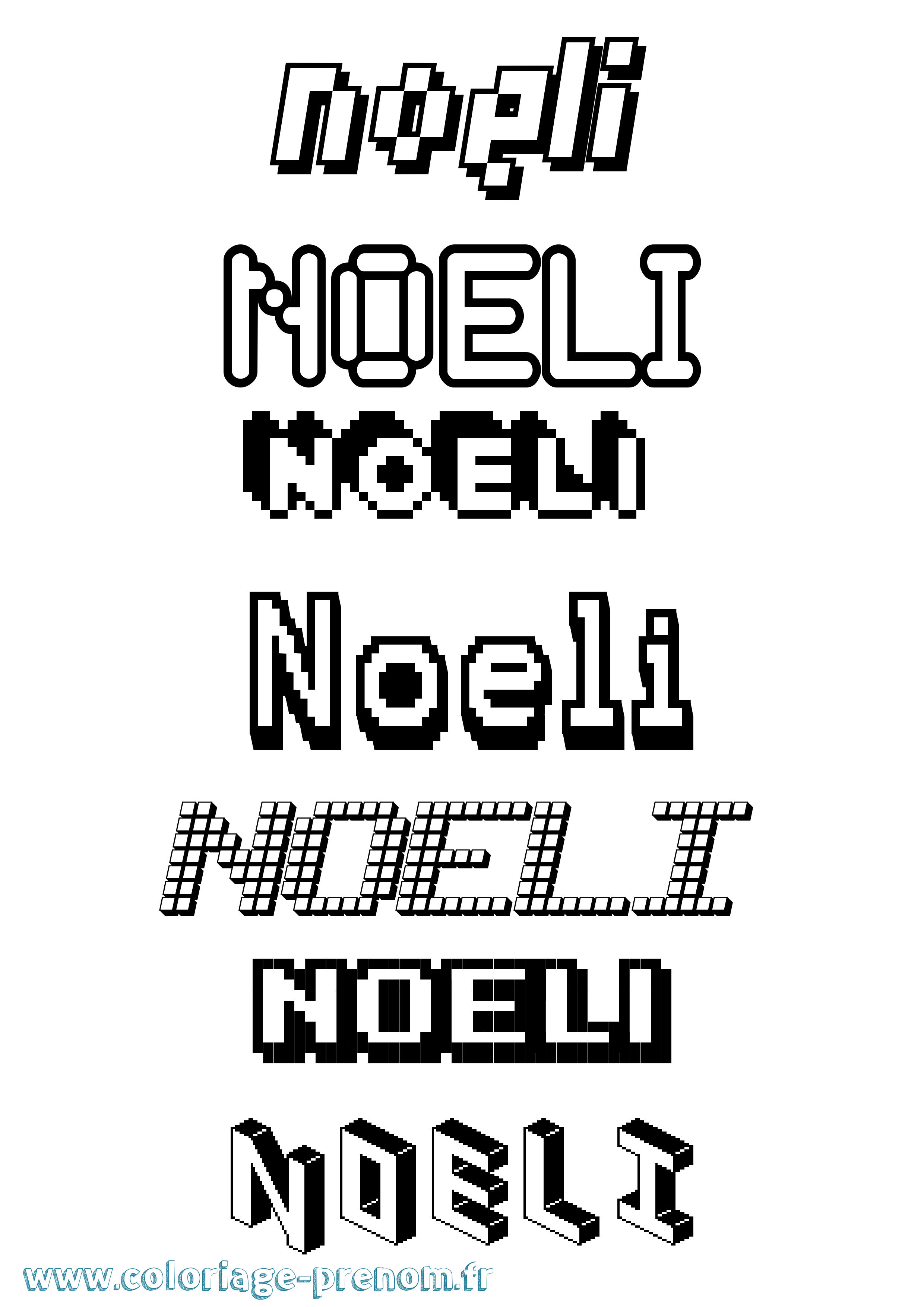 Coloriage Noeli Pixel Coloriage prénom Noeli Pixel