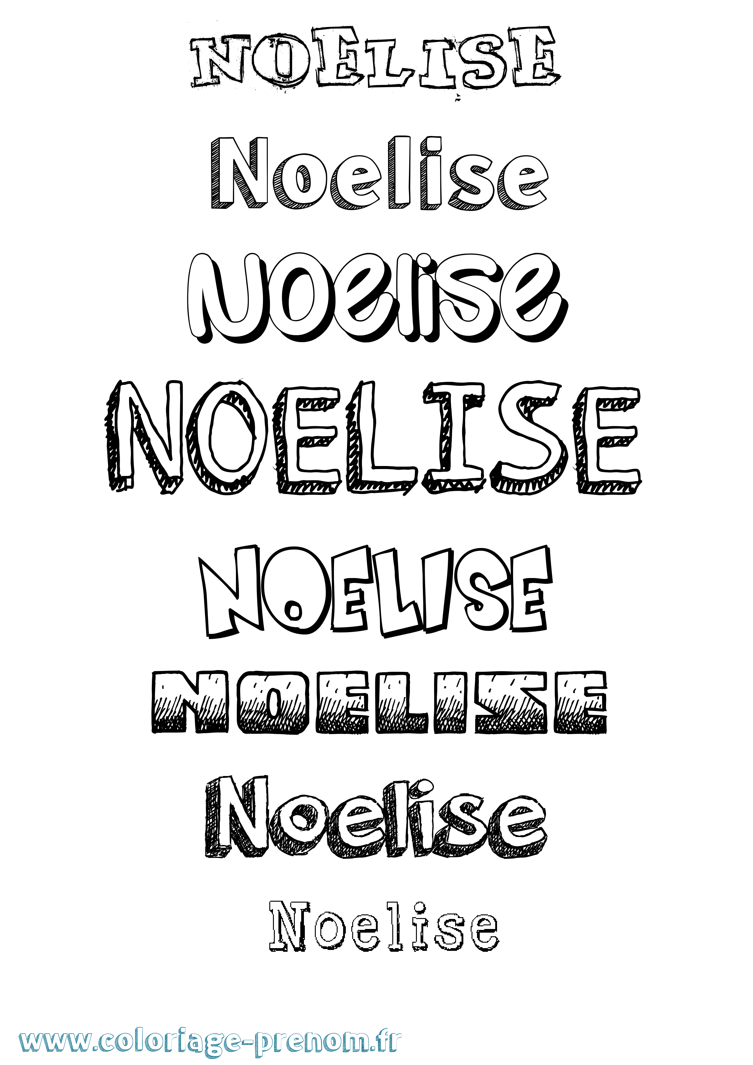 Coloriage Noelise Dessiné Coloriage prénom Noelise Dessiné