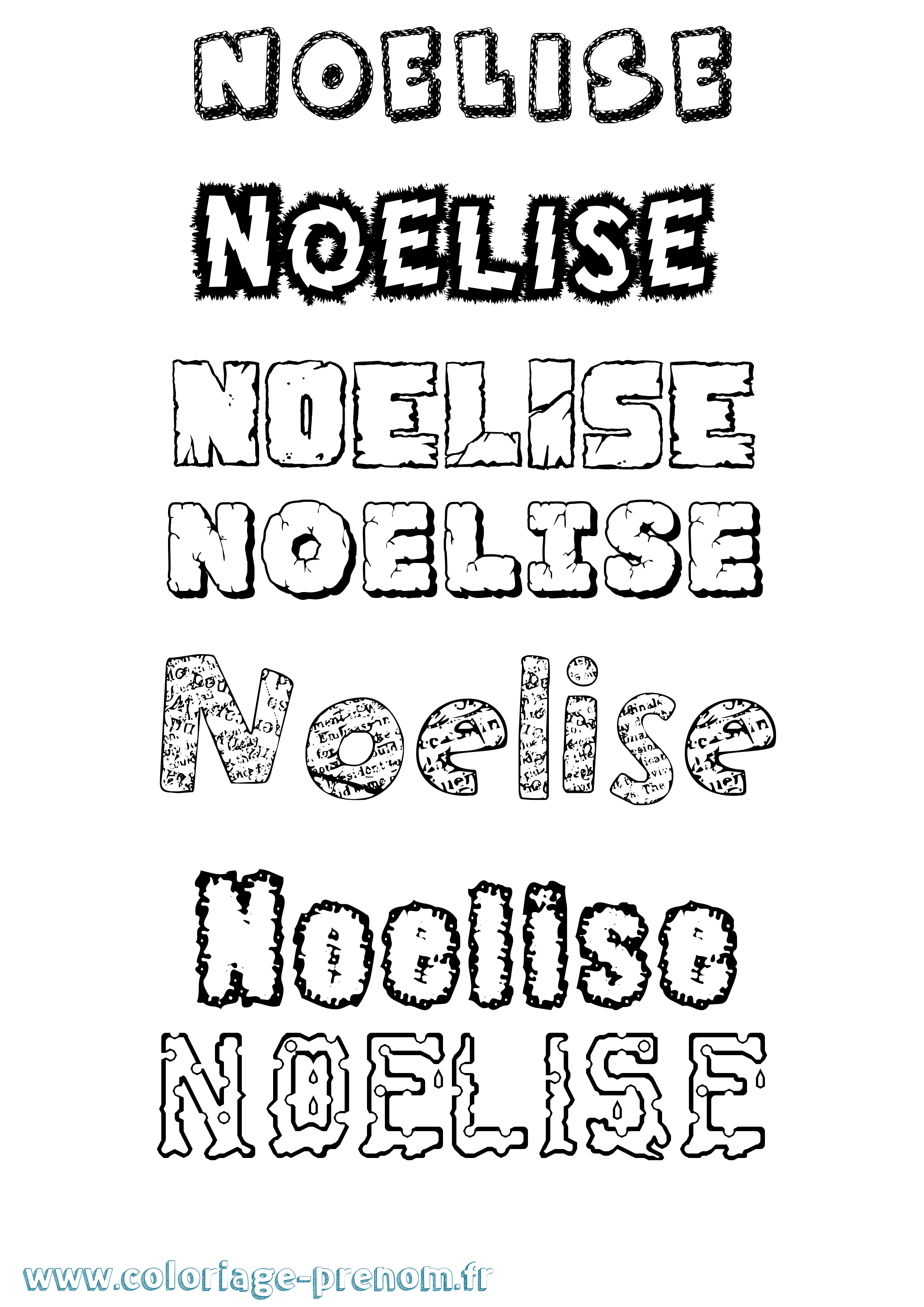 Coloriage Noelise Destructuré Coloriage prénom Noelise Destructuré