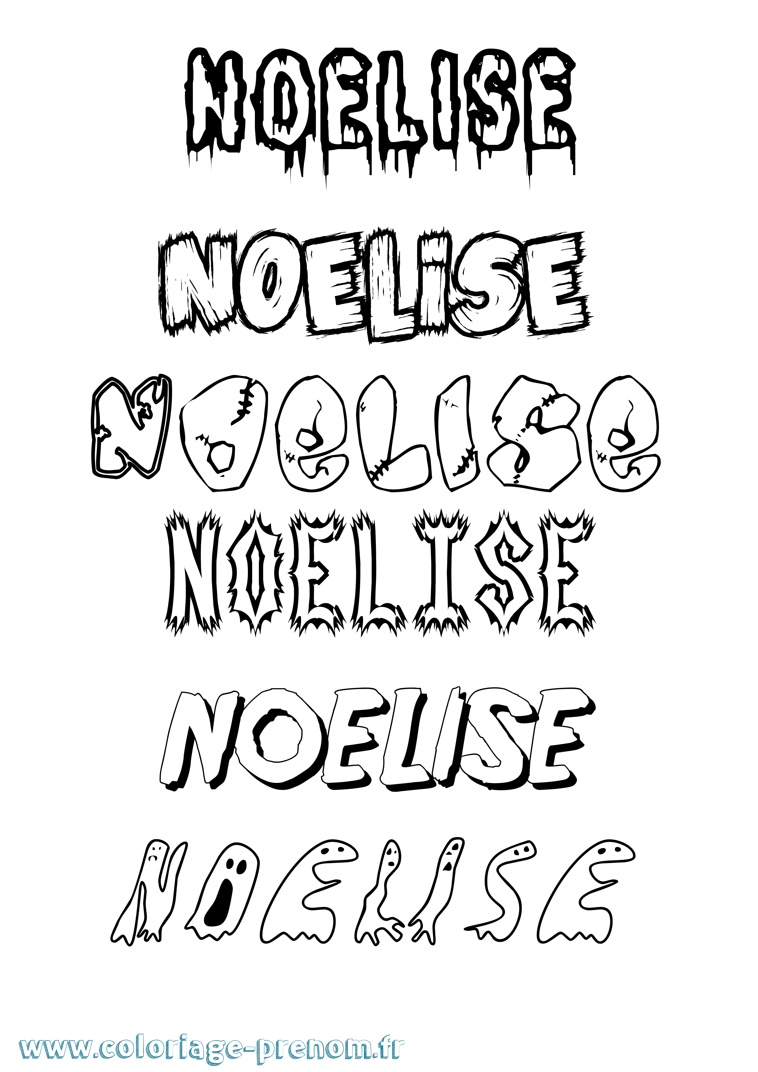 Coloriage Noelise Frisson Coloriage prénom Noelise Frisson