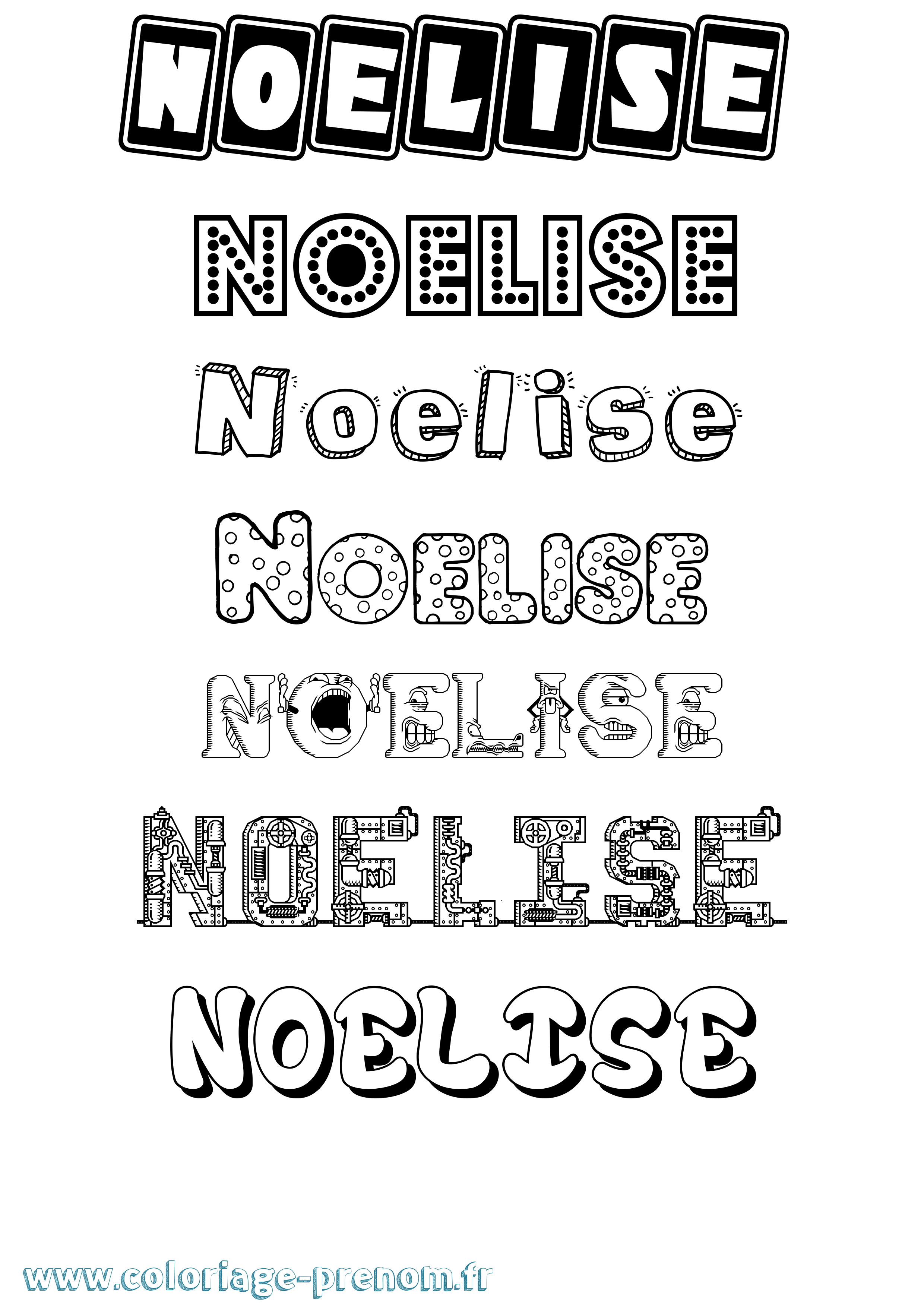 Coloriage Noelise Fun Coloriage prénom Noelise Fun
