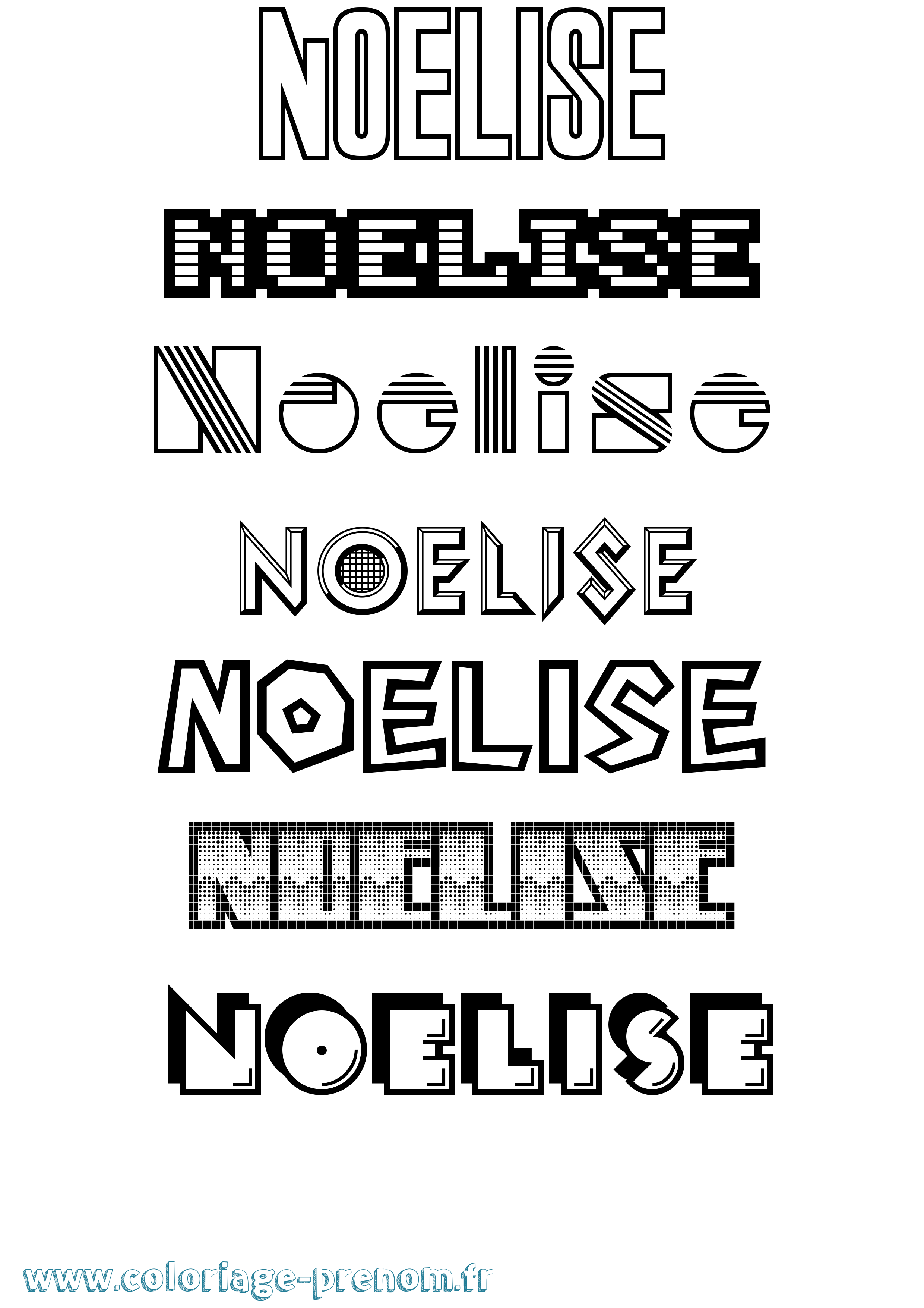 Coloriage Noelise Jeux Vidéos Coloriage prénom Noelise Jeux Vidéos