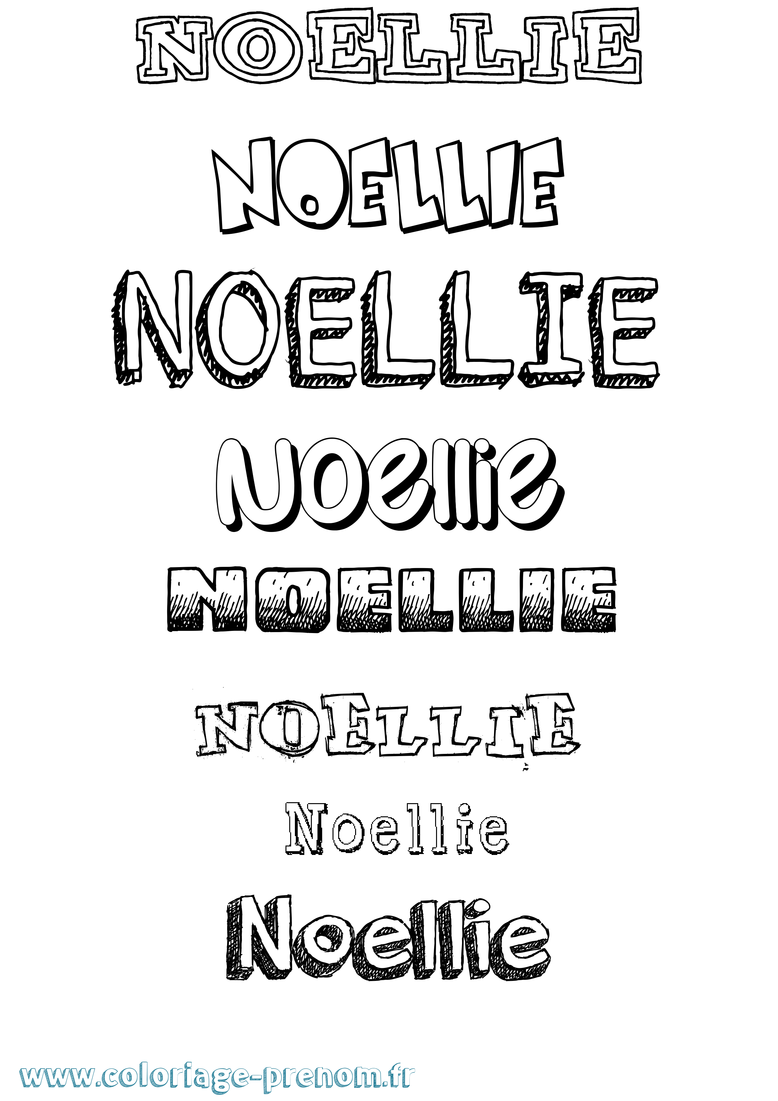 Coloriage Noellie Dessiné Coloriage prénom Noellie Dessiné