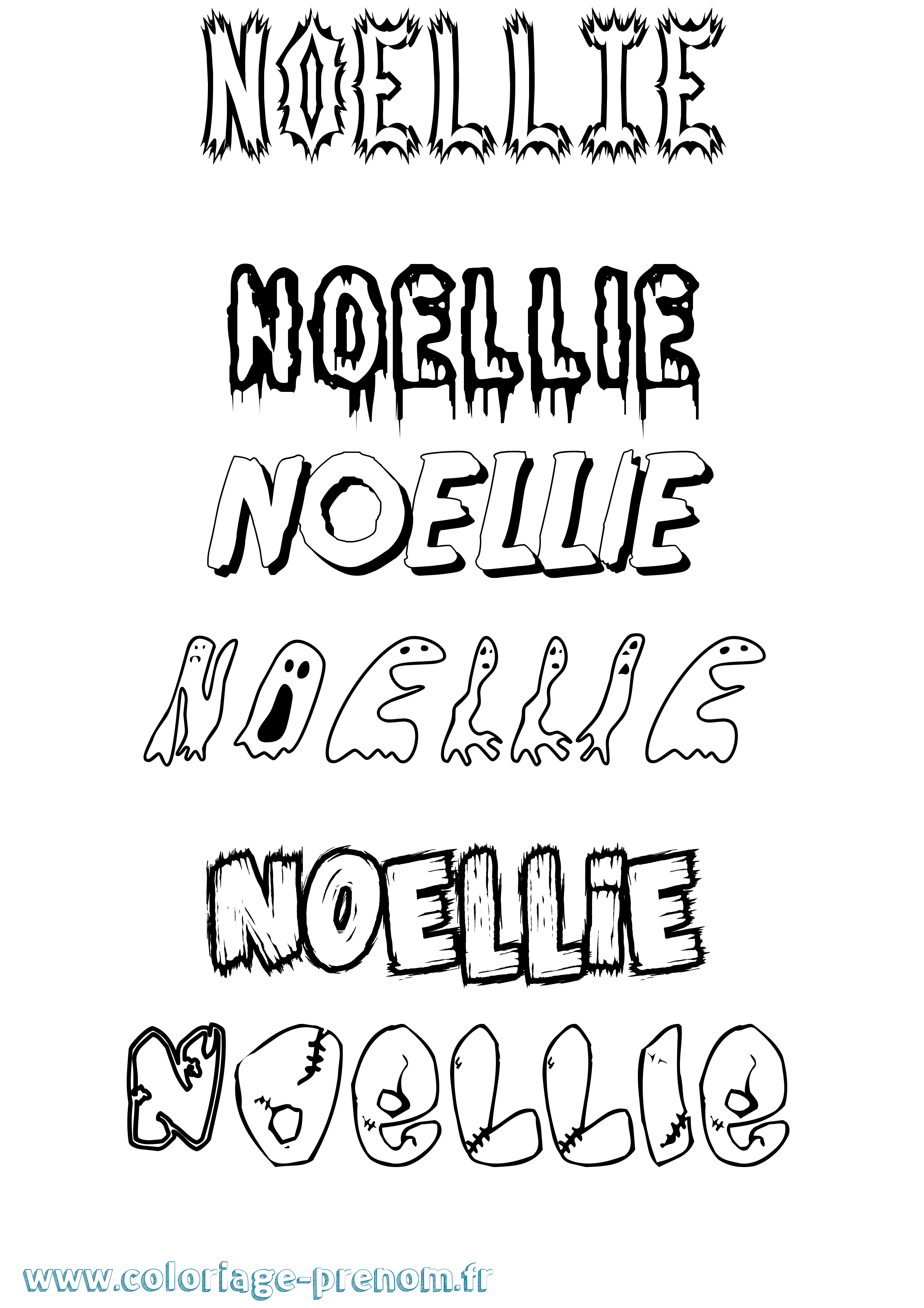 Coloriage Noellie Frisson Coloriage prénom Noellie Frisson