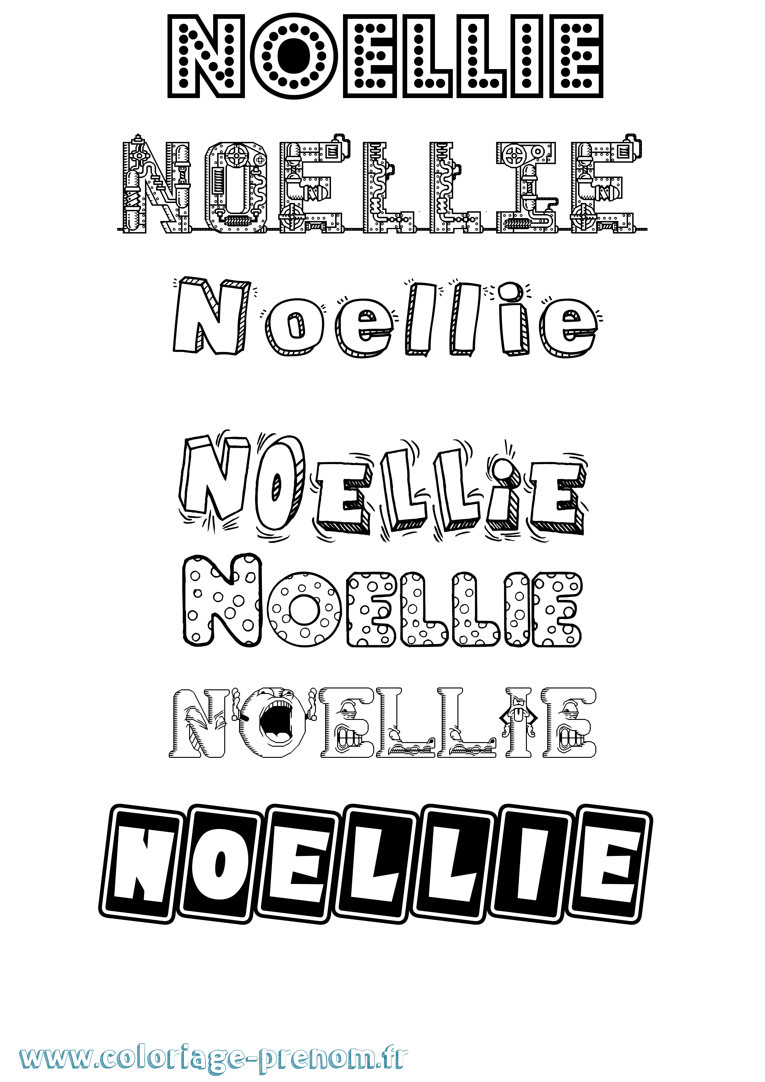 Coloriage Noellie Fun Coloriage prénom Noellie Fun