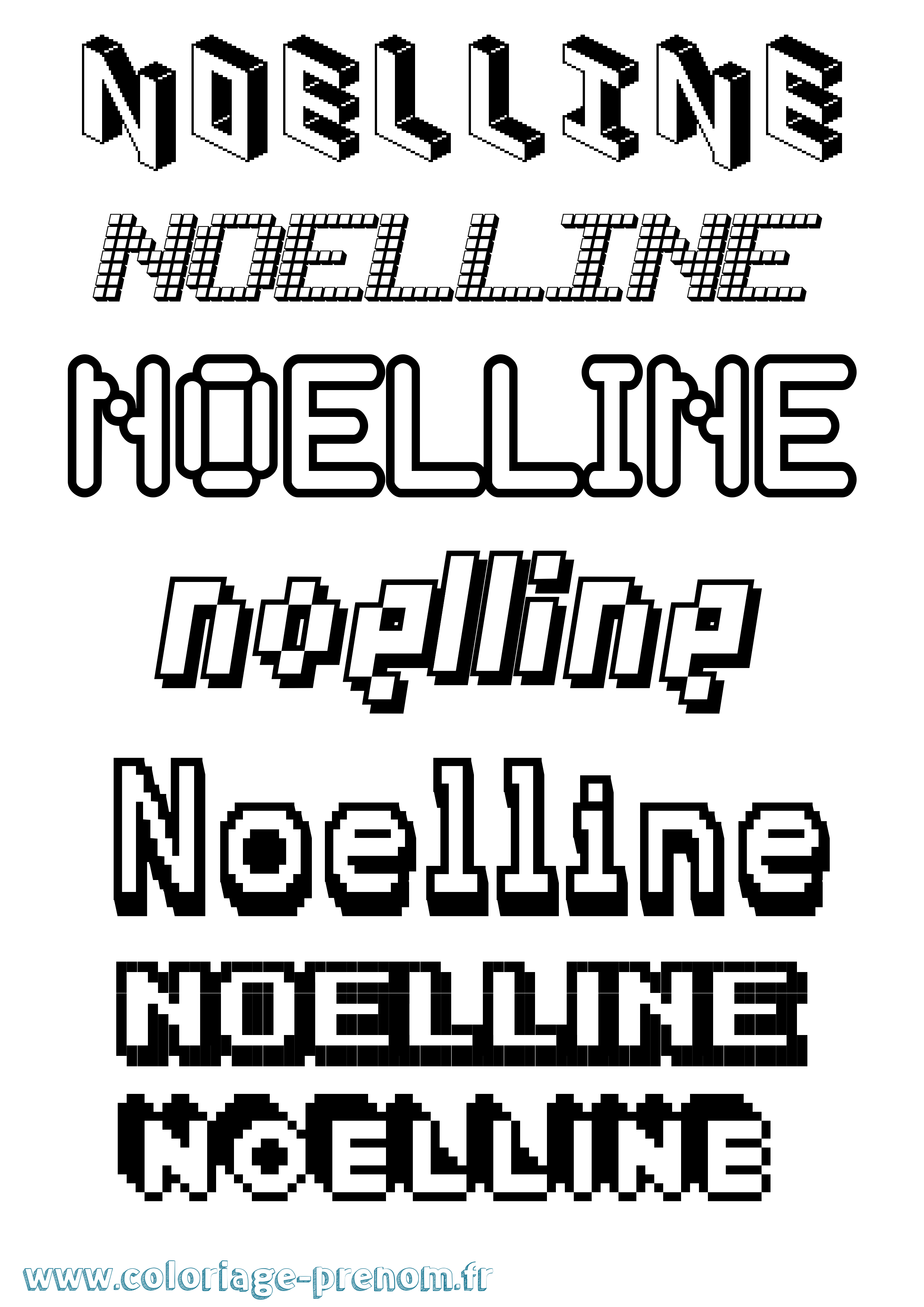 Coloriage Noelline Pixel Coloriage prénom Noelline Pixel