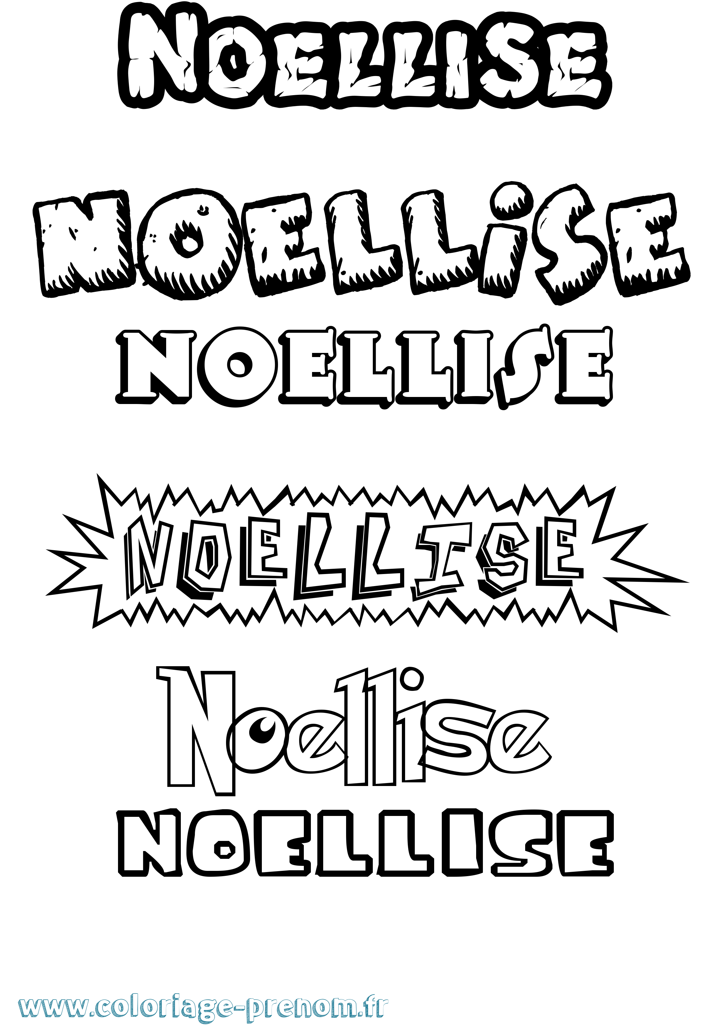 Coloriage Noellise Dessin Animé Coloriage prénom Noellise Dessin Animé