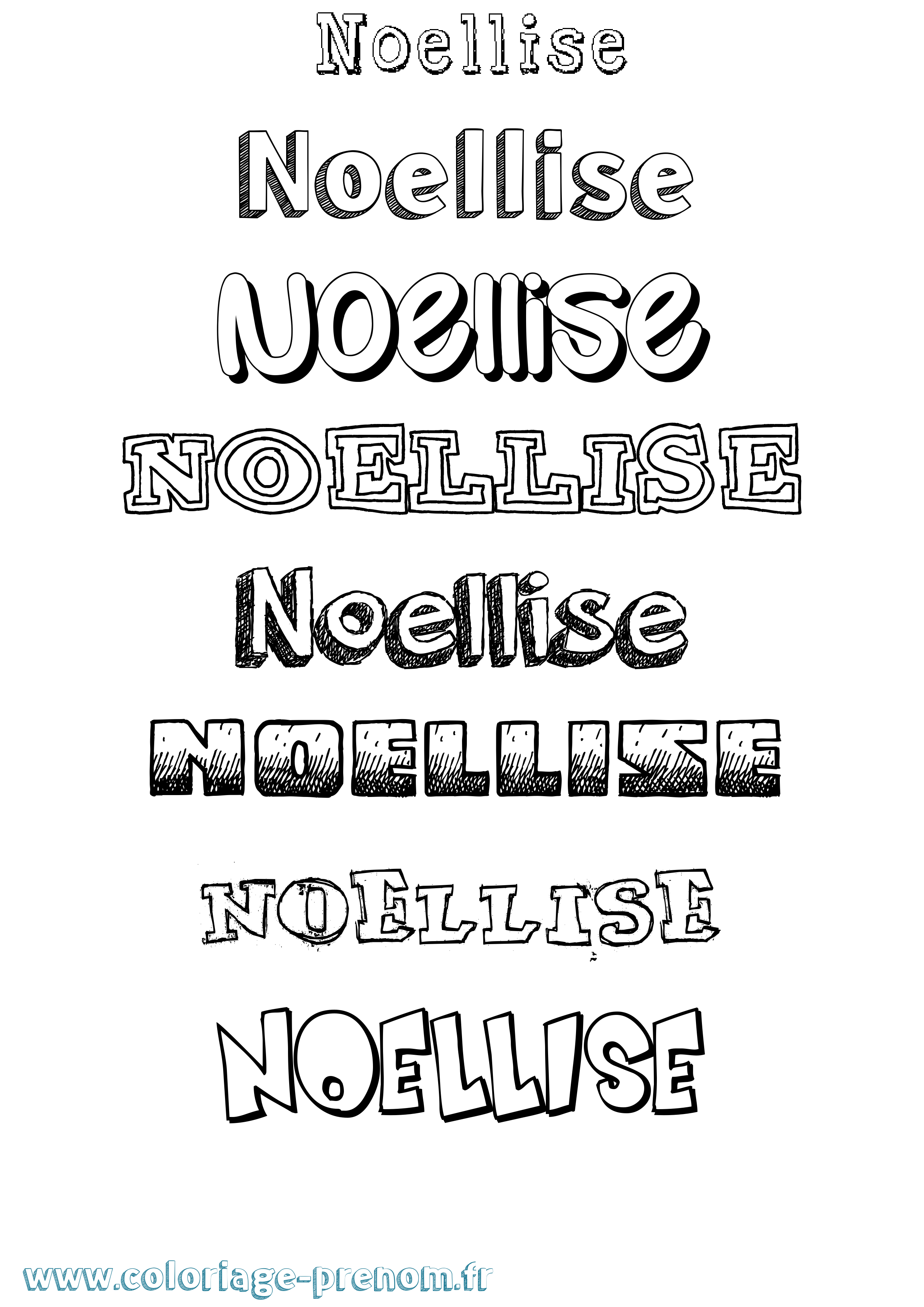 Coloriage Noellise Dessiné Coloriage prénom Noellise Dessiné
