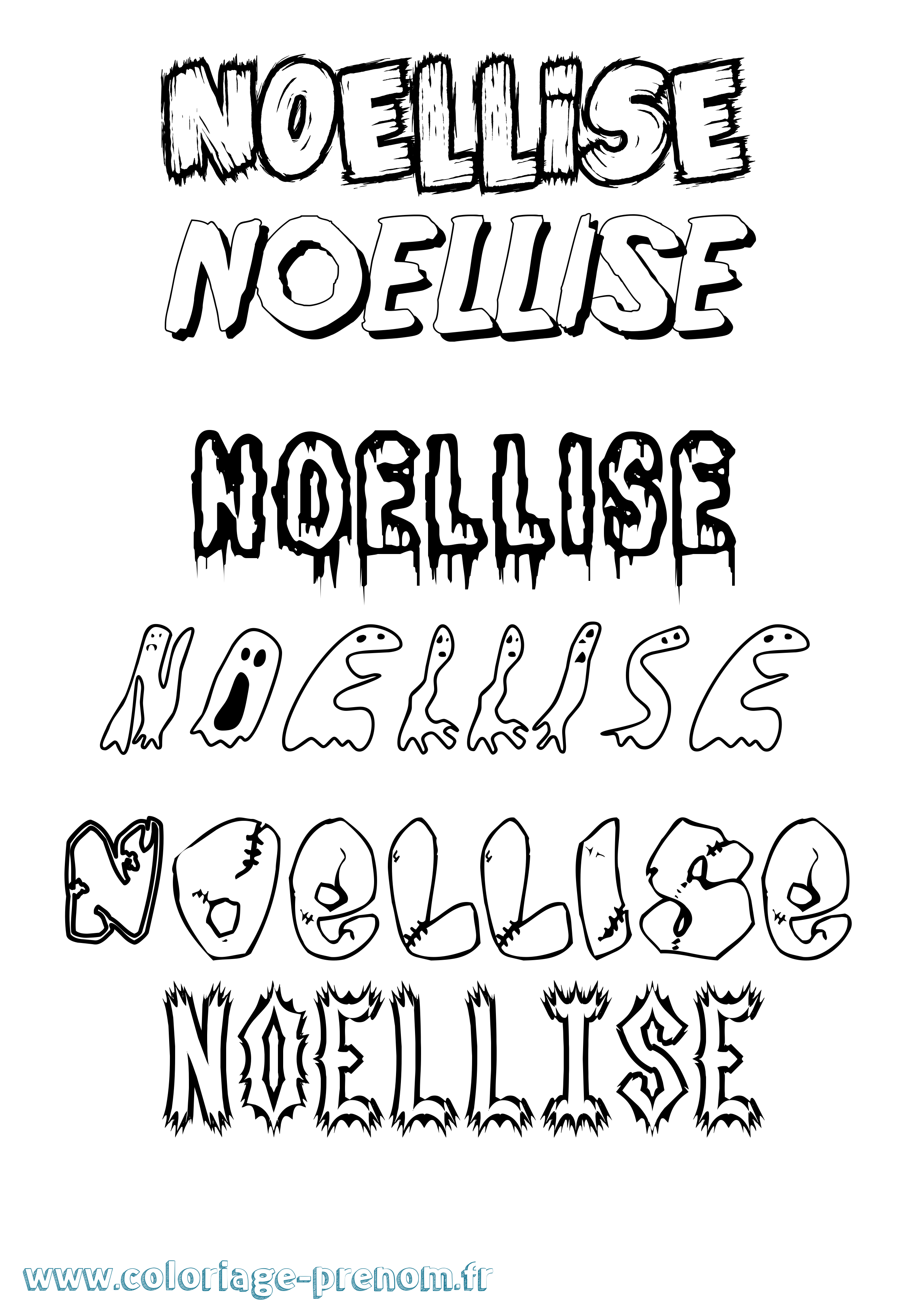 Coloriage Noellise Frisson Coloriage prénom Noellise Frisson