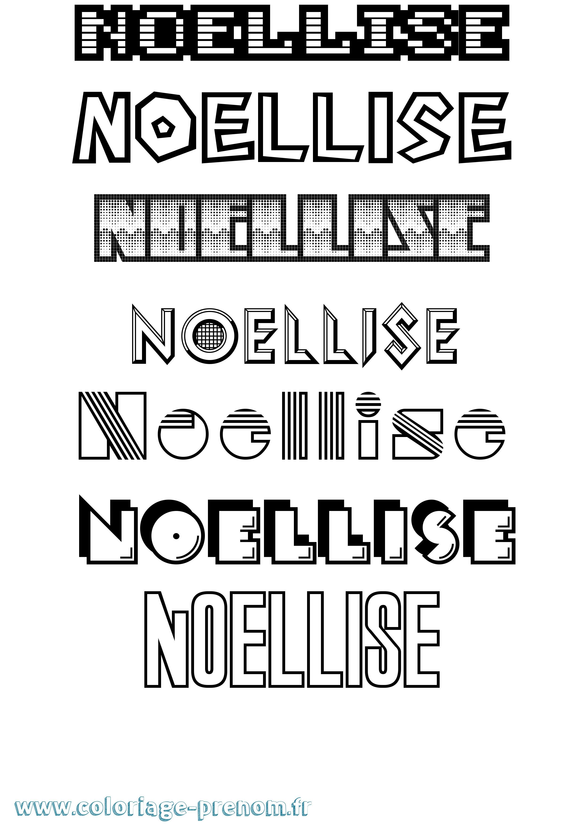 Coloriage Noellise Jeux Vidéos Coloriage prénom Noellise Jeux Vidéos