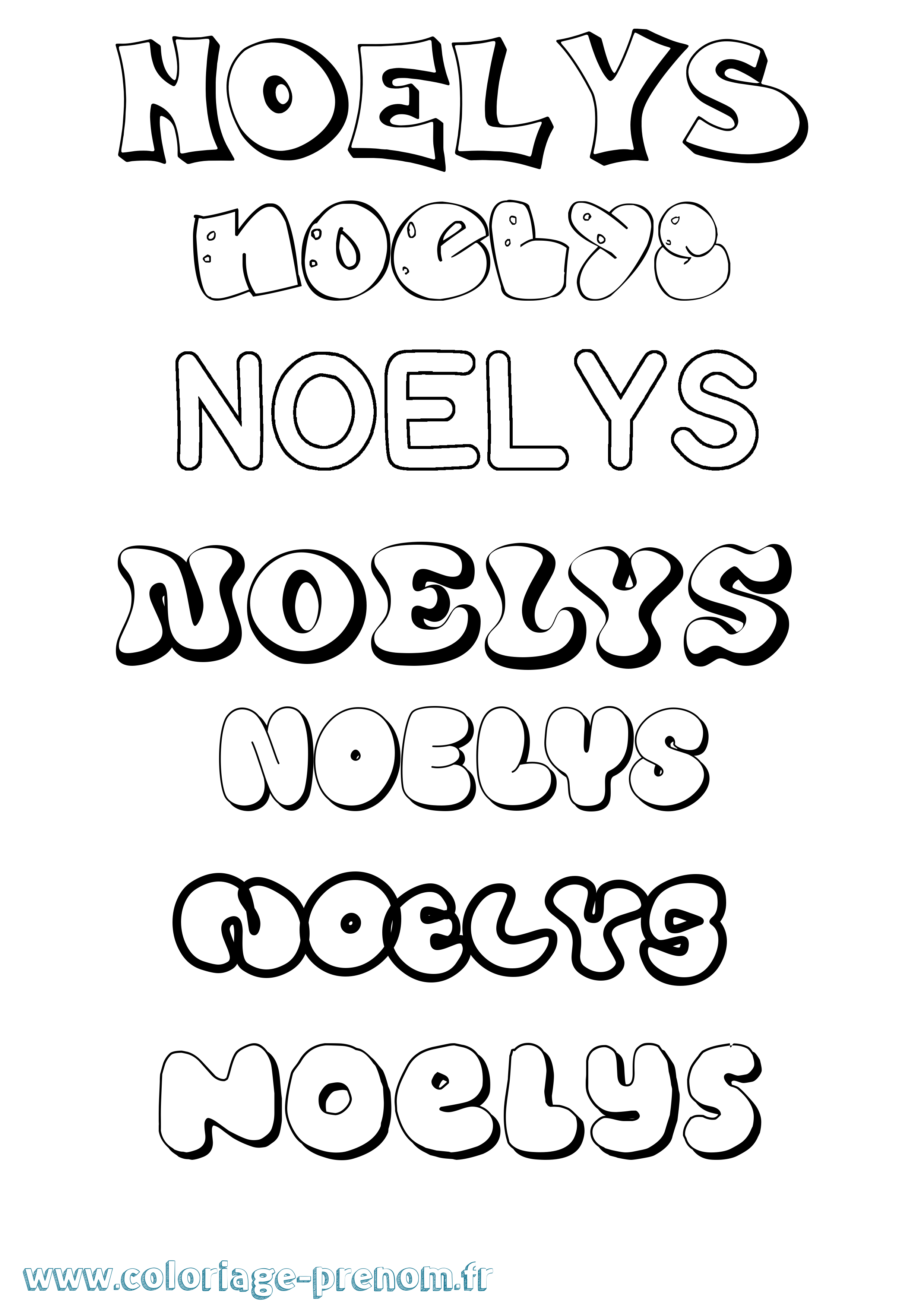 Coloriage Noelys Bubble Coloriage prénom Noelys Bubble