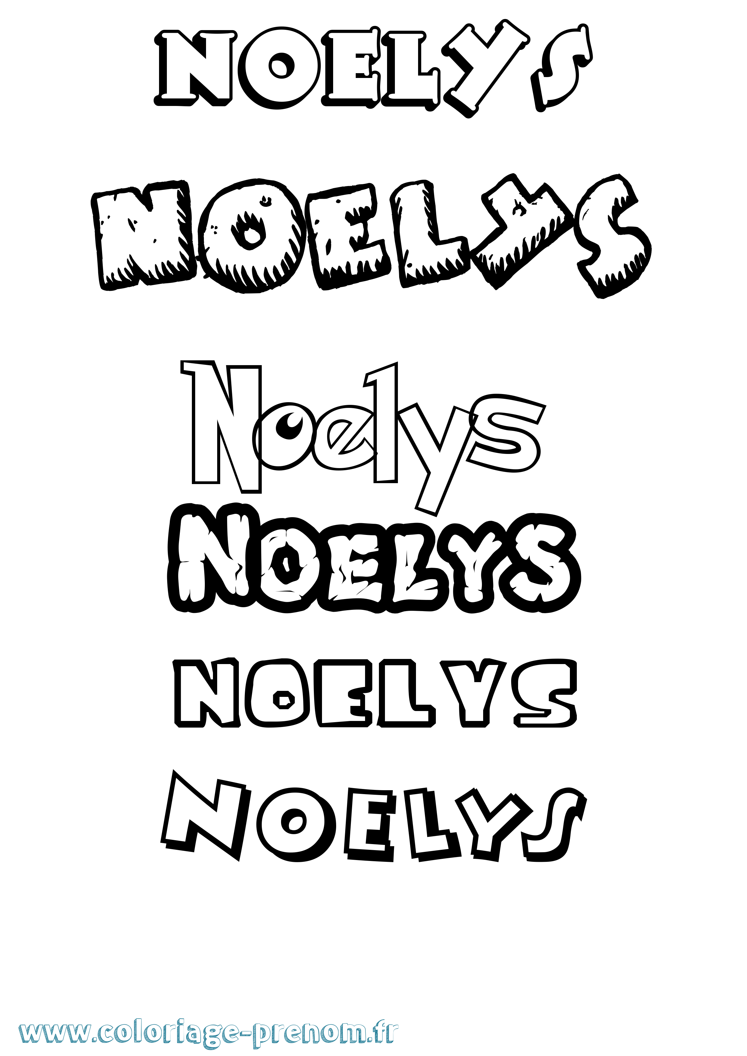 Coloriage Noelys Dessin Animé Coloriage prénom Noelys Dessin Animé