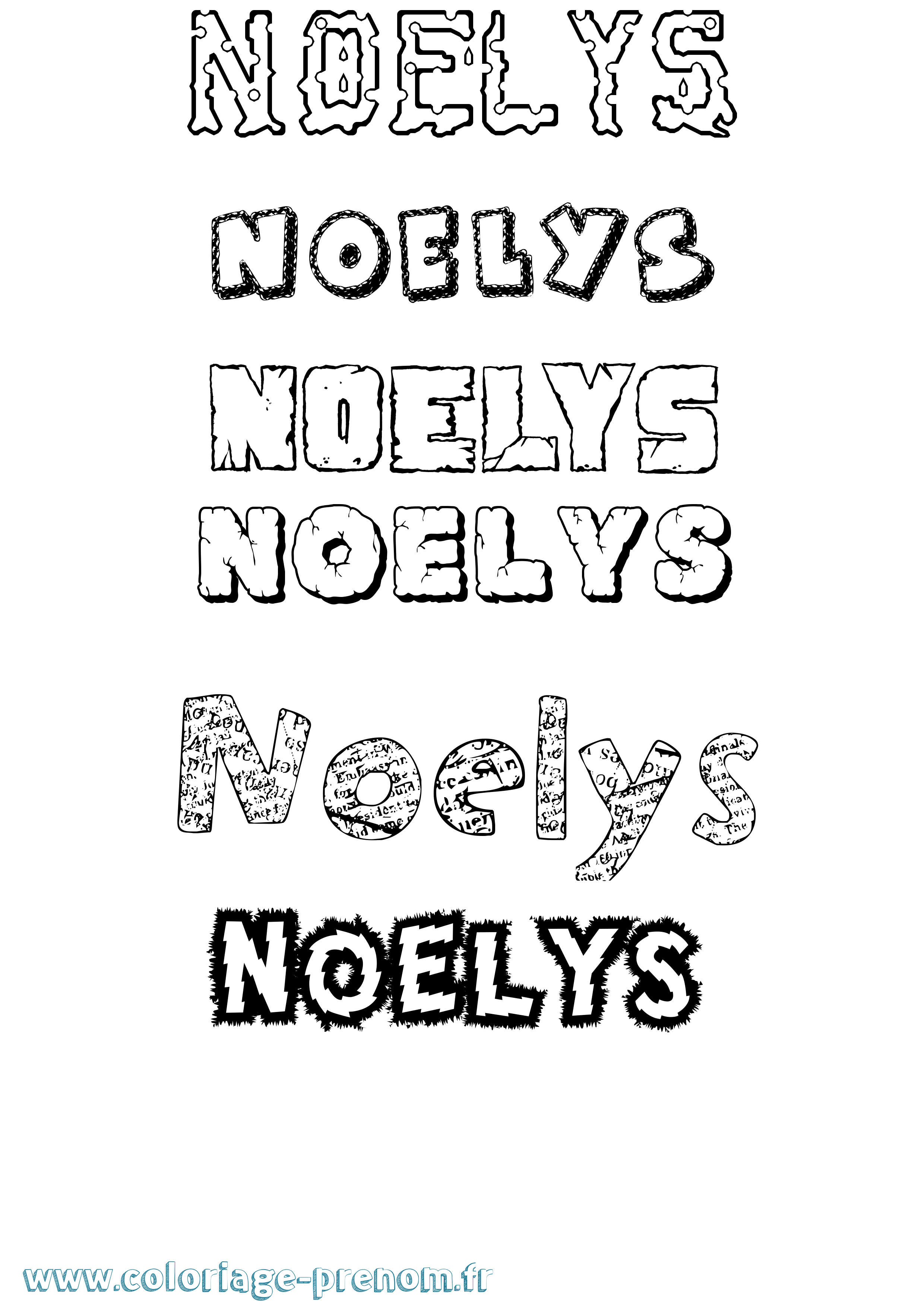 Coloriage Noelys Destructuré Coloriage prénom Noelys Destructuré
