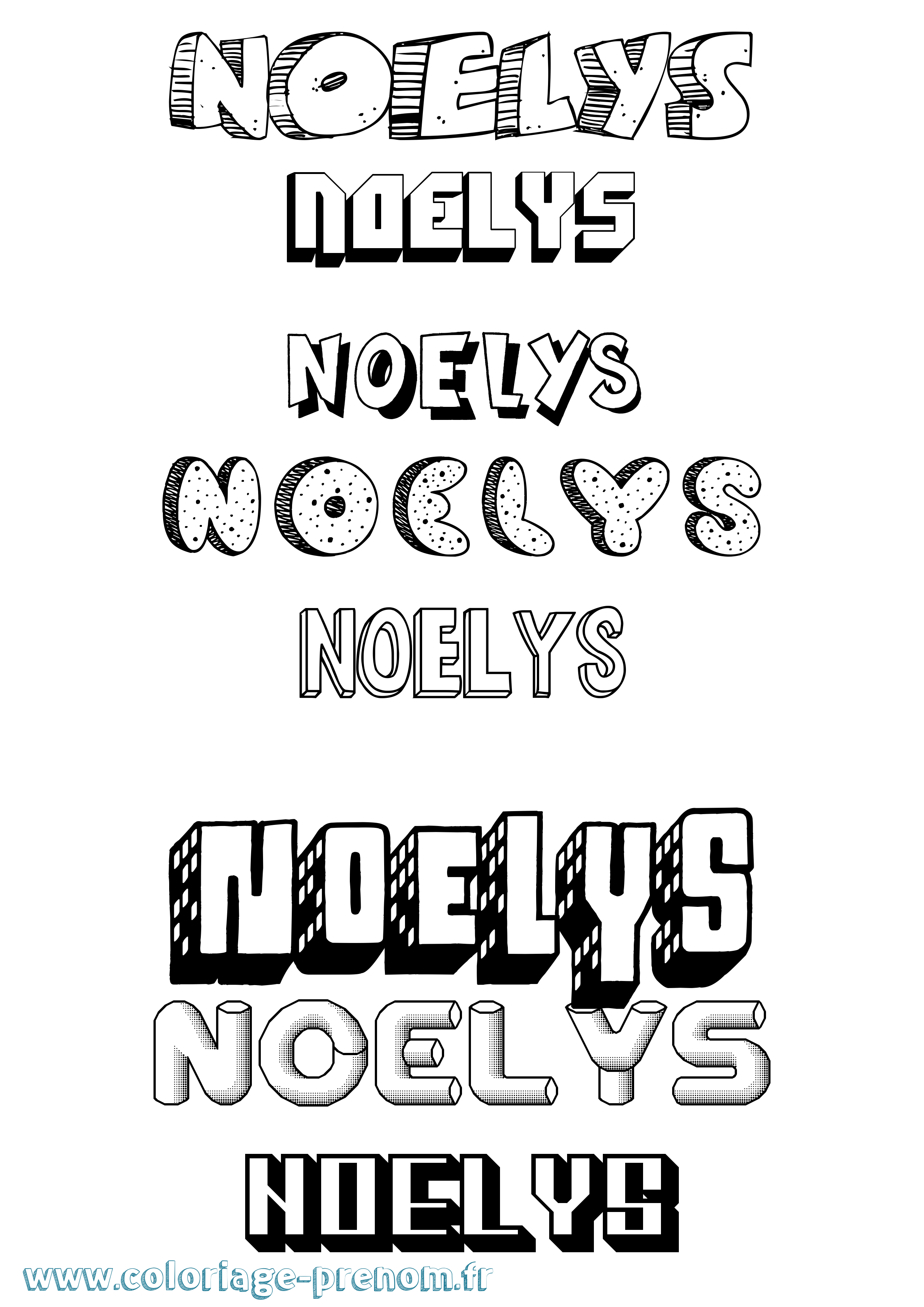 Coloriage Noelys Effet 3D Coloriage prénom Noelys Effet 3D