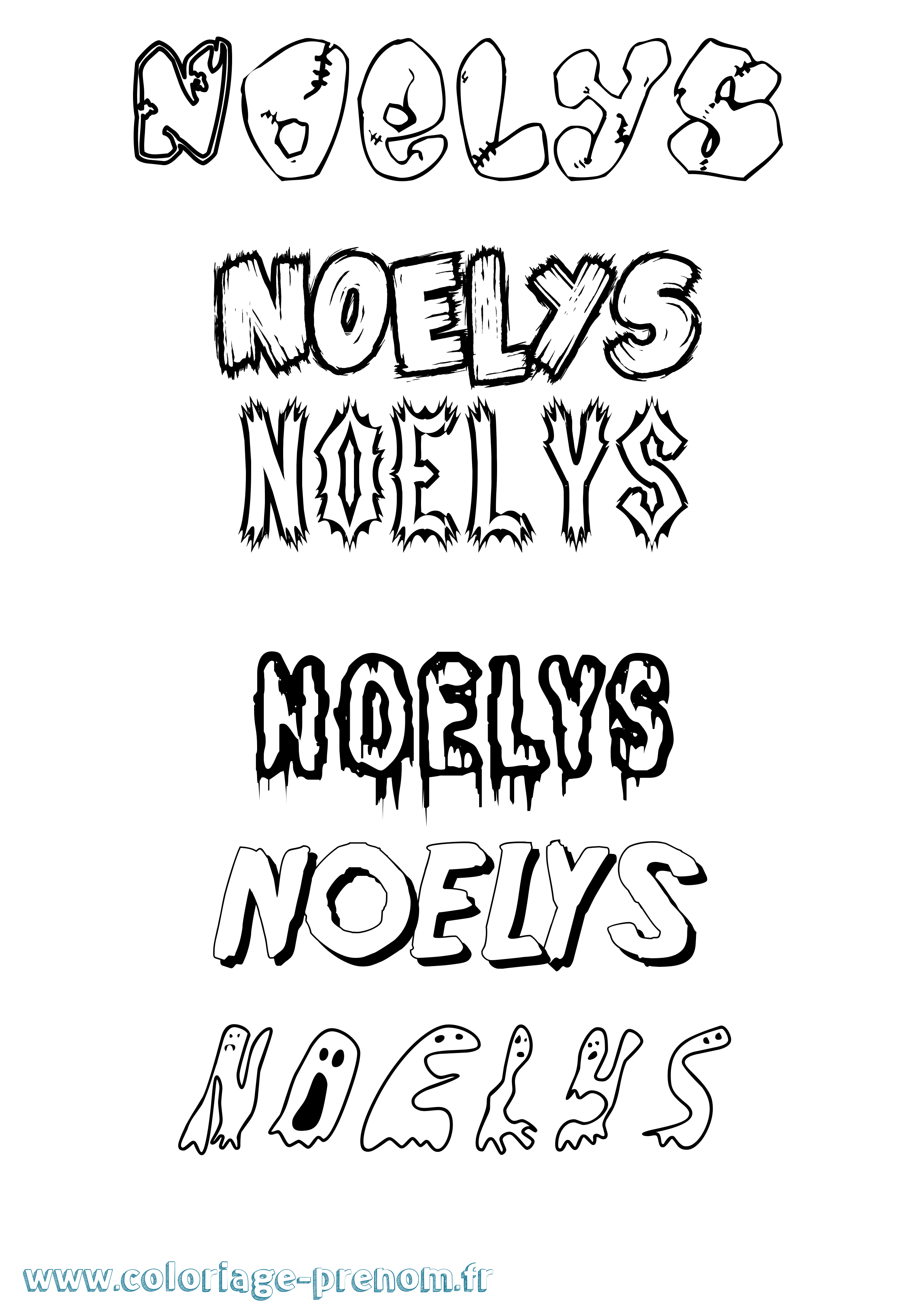 Coloriage Noelys Frisson Coloriage prénom Noelys Frisson