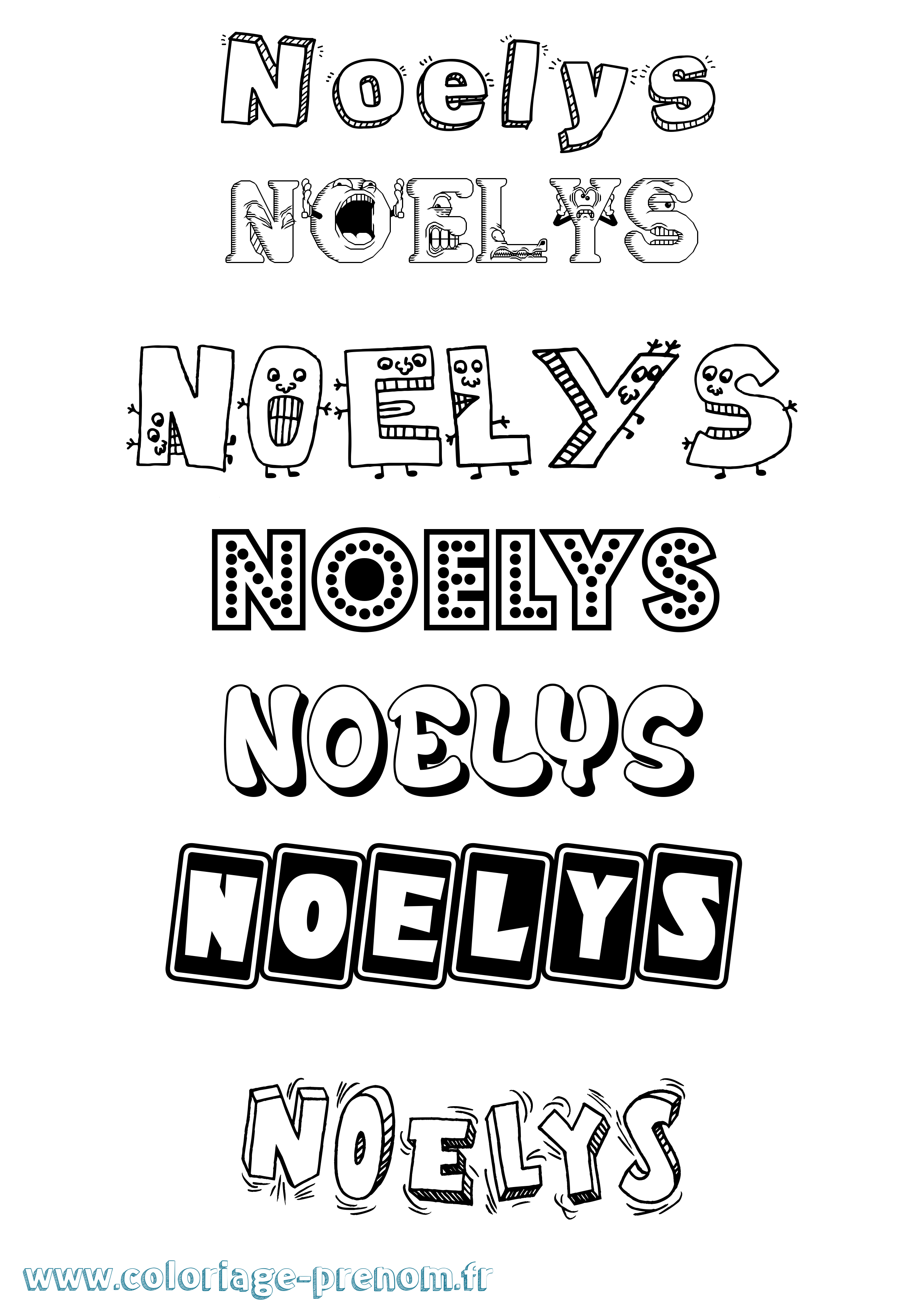 Coloriage Noelys Fun Coloriage prénom Noelys Fun