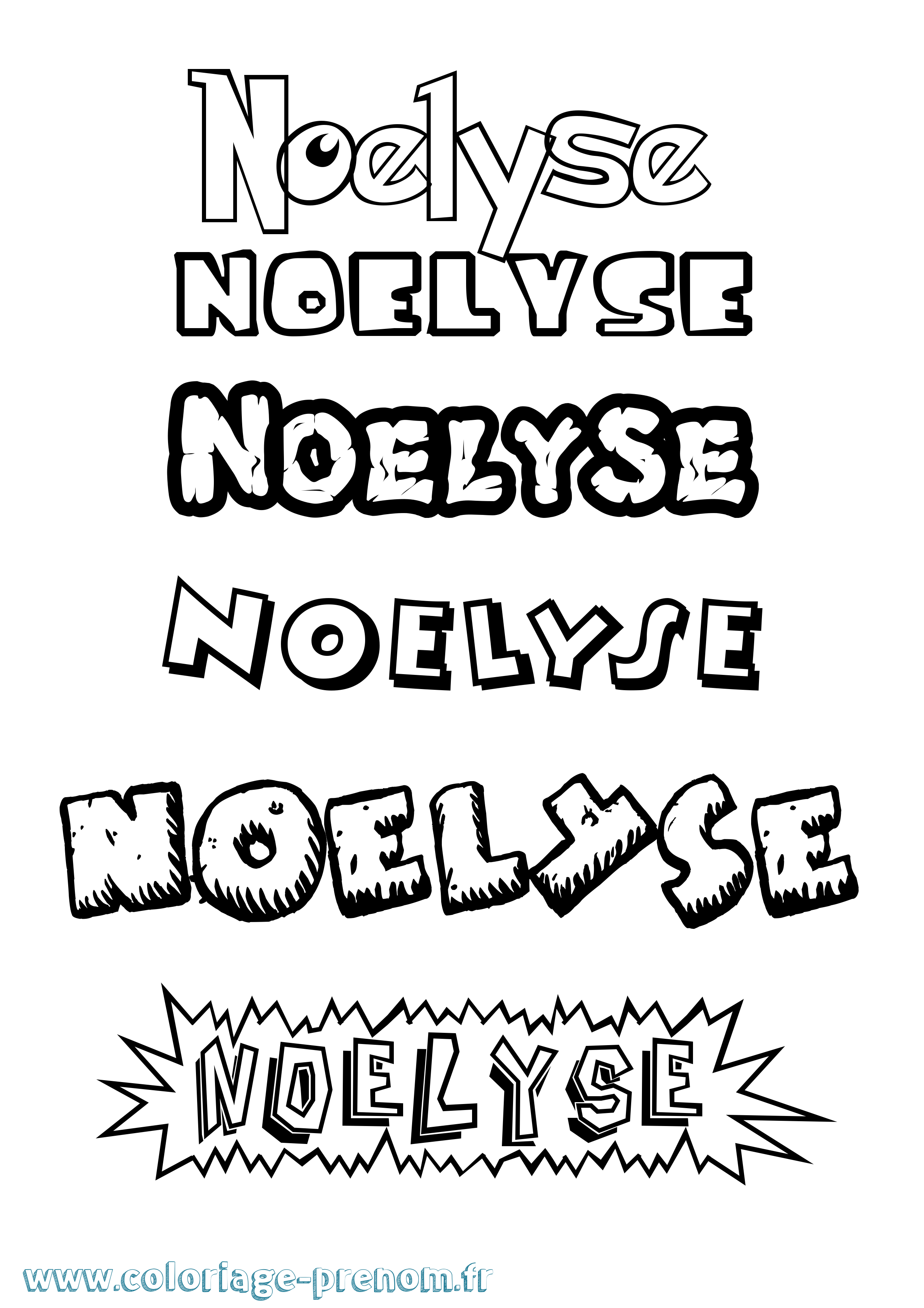 Coloriage Noelyse Dessin Animé Coloriage prénom Noelyse Dessin Animé