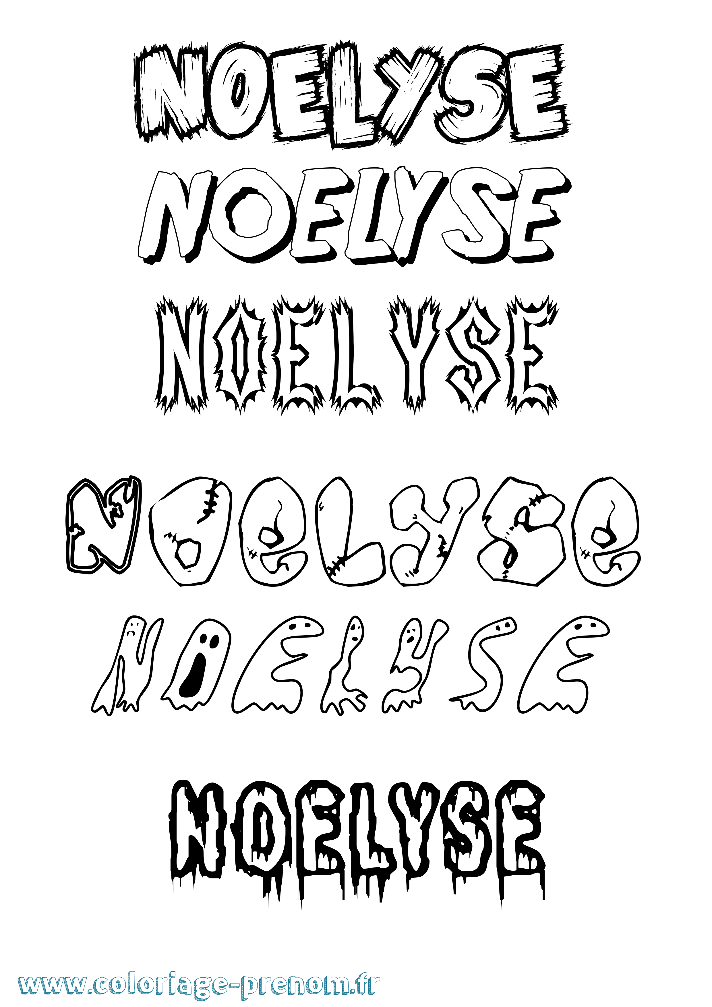 Coloriage Noelyse Frisson Coloriage prénom Noelyse Frisson