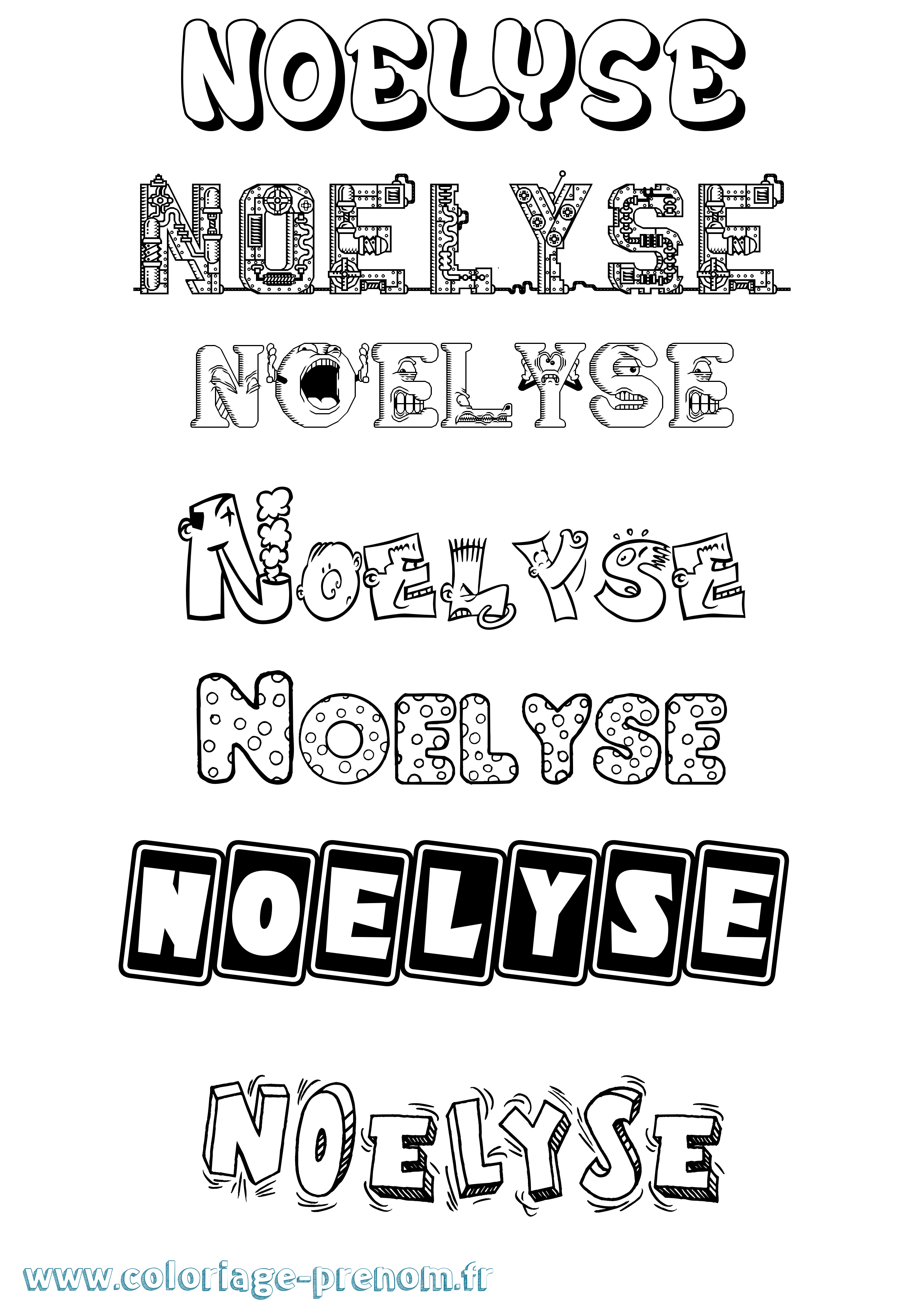 Coloriage Noelyse Fun Coloriage prénom Noelyse Fun