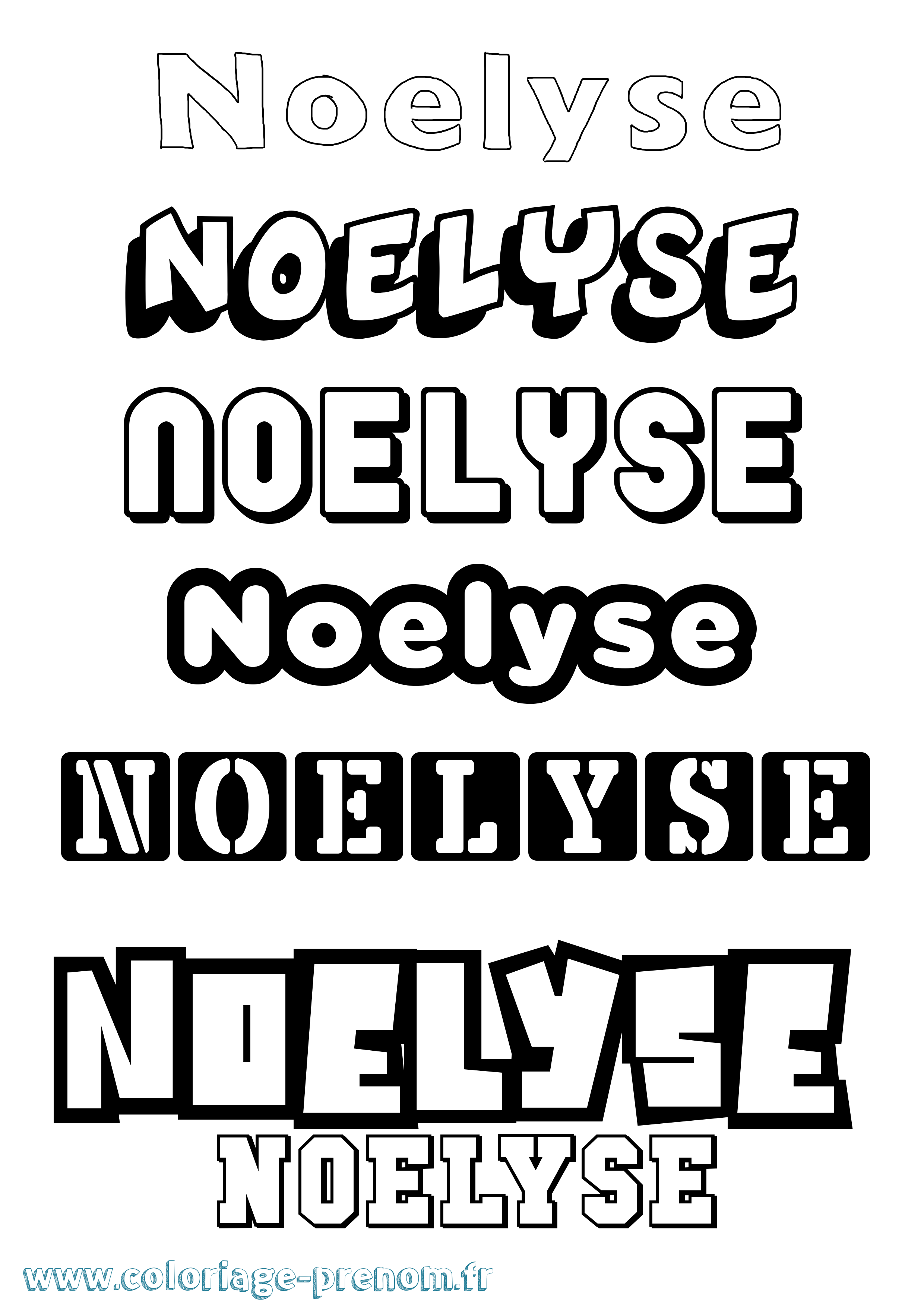 Coloriage Noelyse Simple Coloriage prénom Noelyse Simple