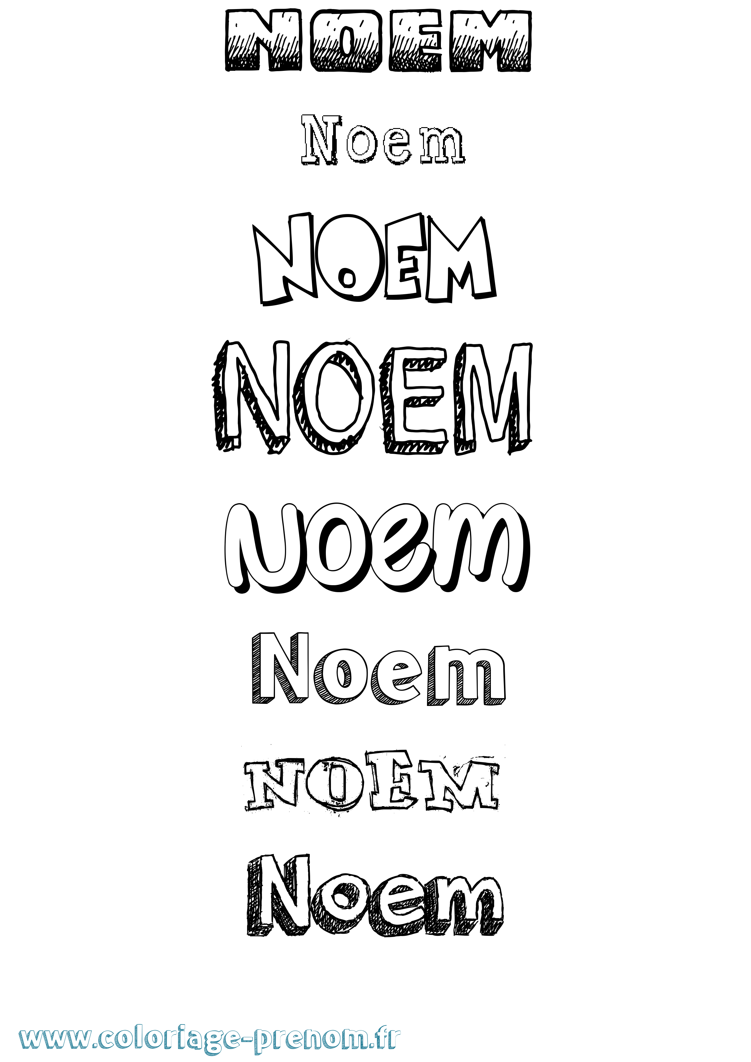 Coloriage Noem Dessiné Coloriage prénom Noem Dessiné