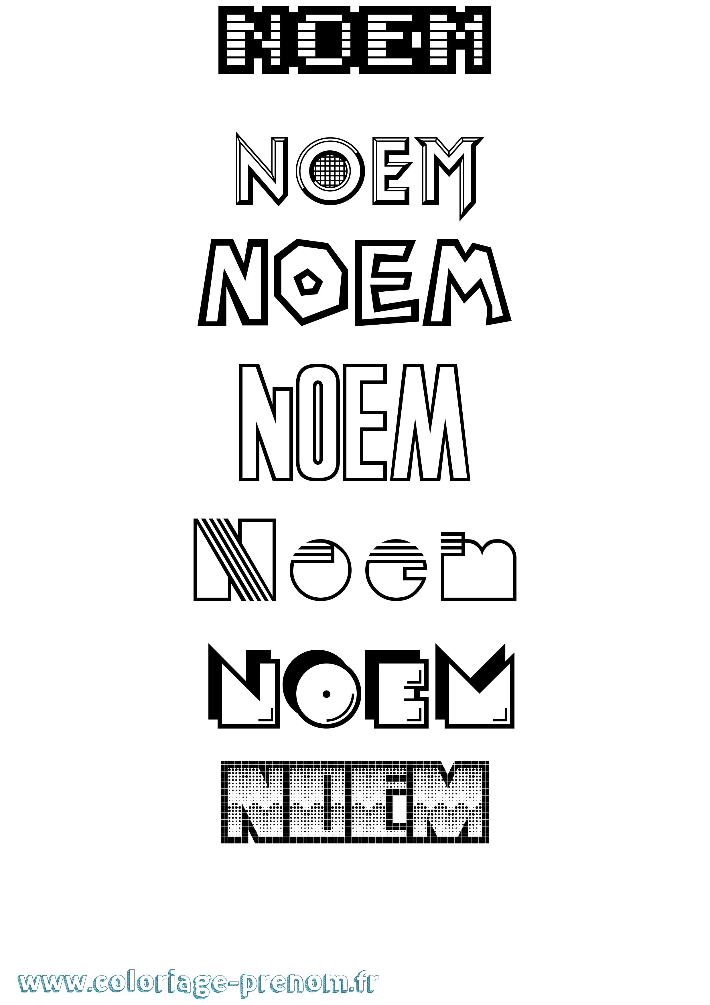 Coloriage Noem Jeux Vidéos Coloriage prénom Noem Jeux Vidéos