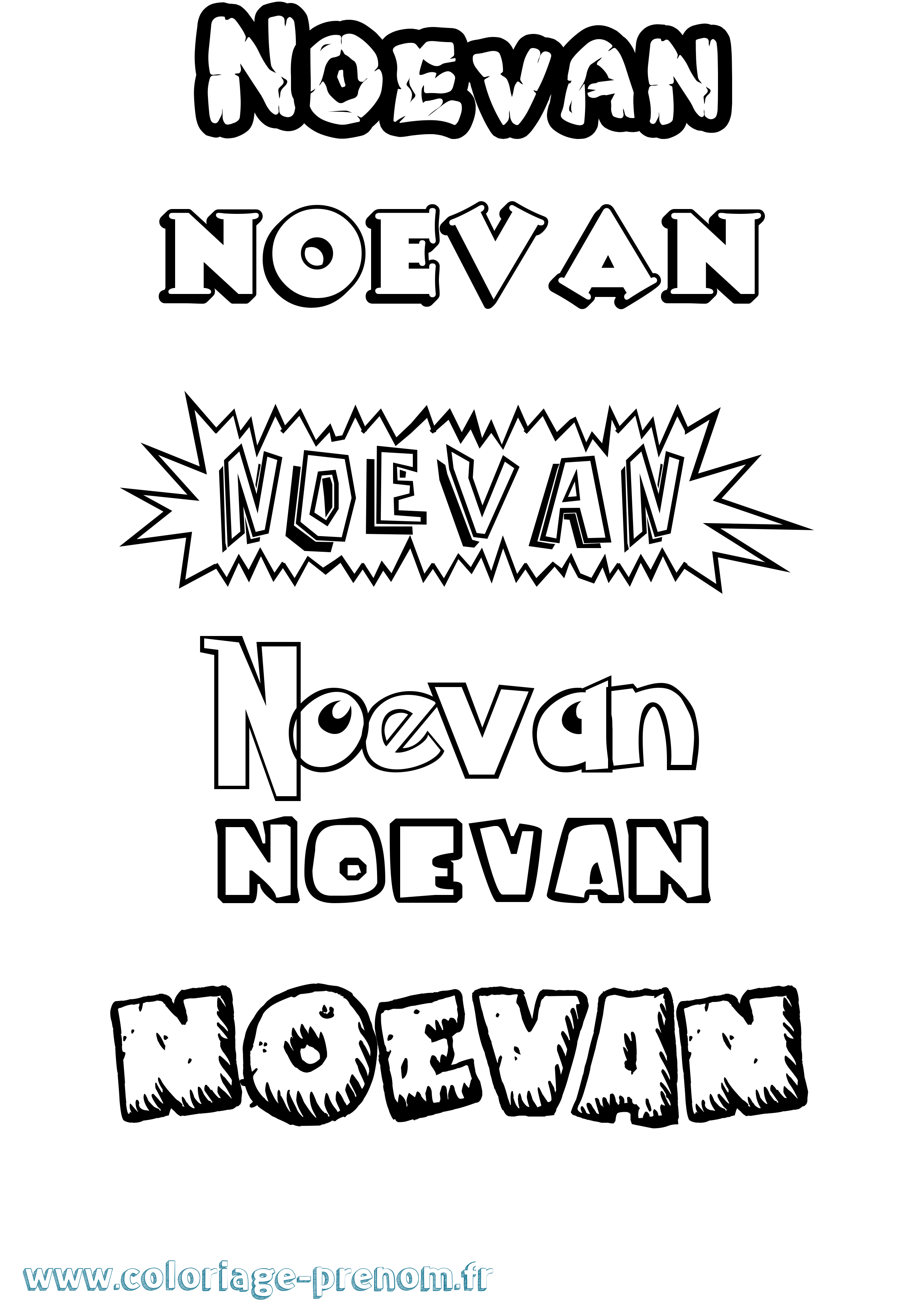 Coloriage Noevan Dessin Animé Coloriage prénom Noevan Dessin Animé